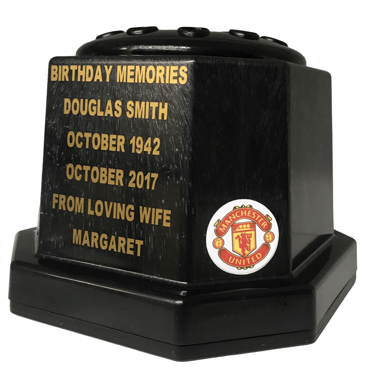 Manchester United F.C. Football Personalised Grave Pot - £39.99