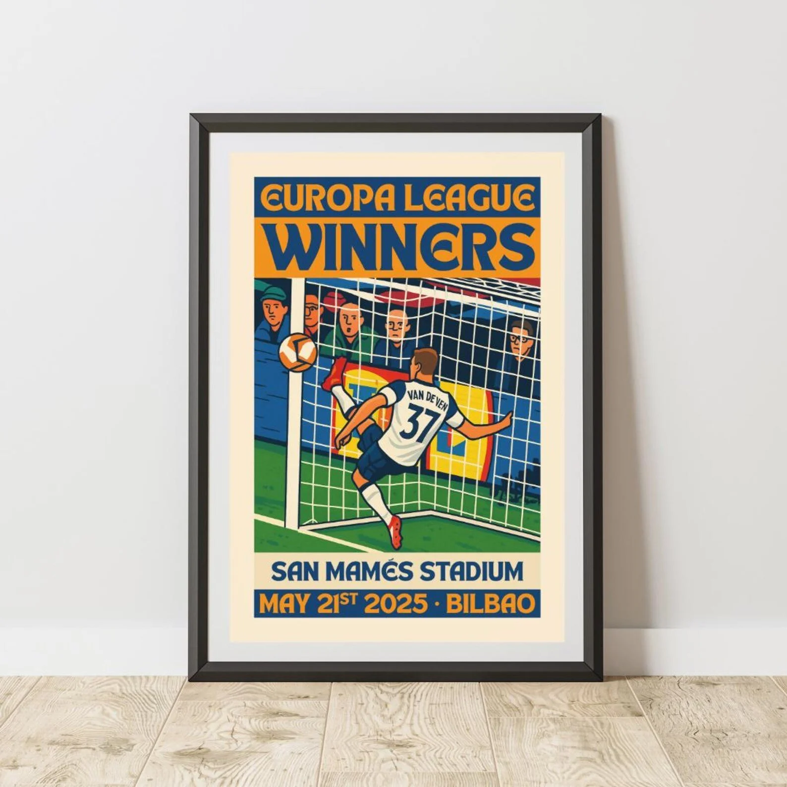 Tottenham Hotspur Europa League Champions Print: Van De Ven Goal Line Save | A3 Print - £21.98