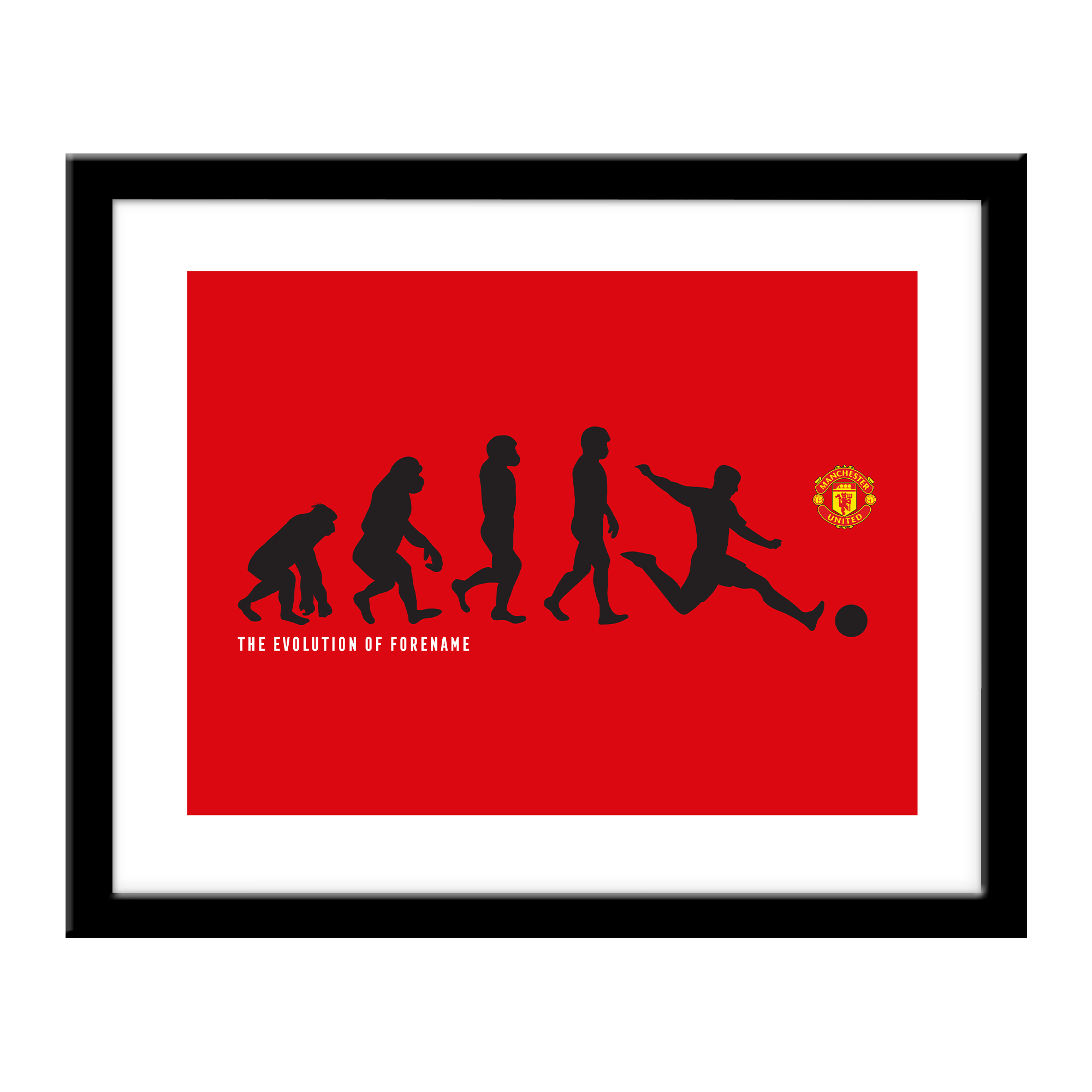 Personalised Manchester United FC Evolution Print | Framed 40.7cm x 33.1cm - £24.99