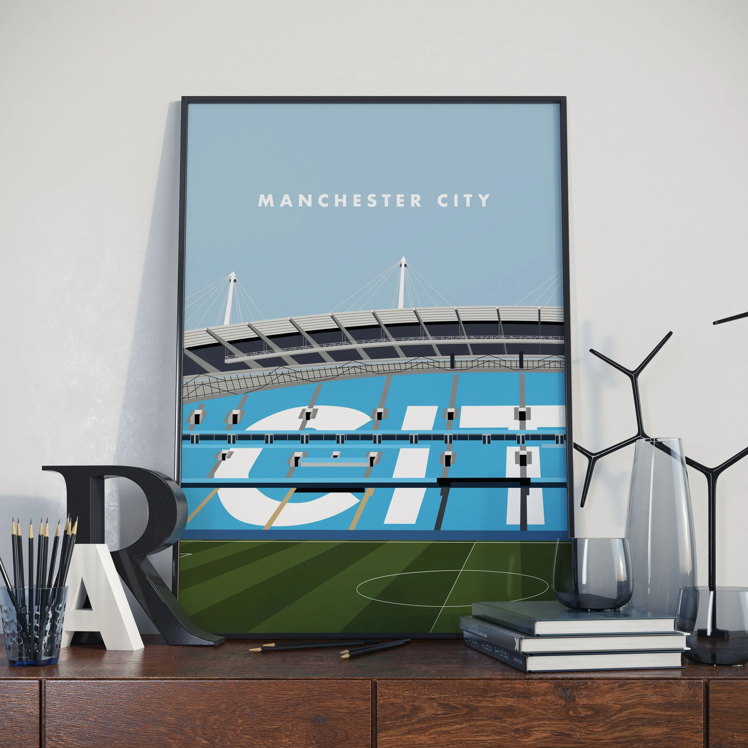 East Stand Etihad Stadium - Man City A3 Framed 
 £55.00 