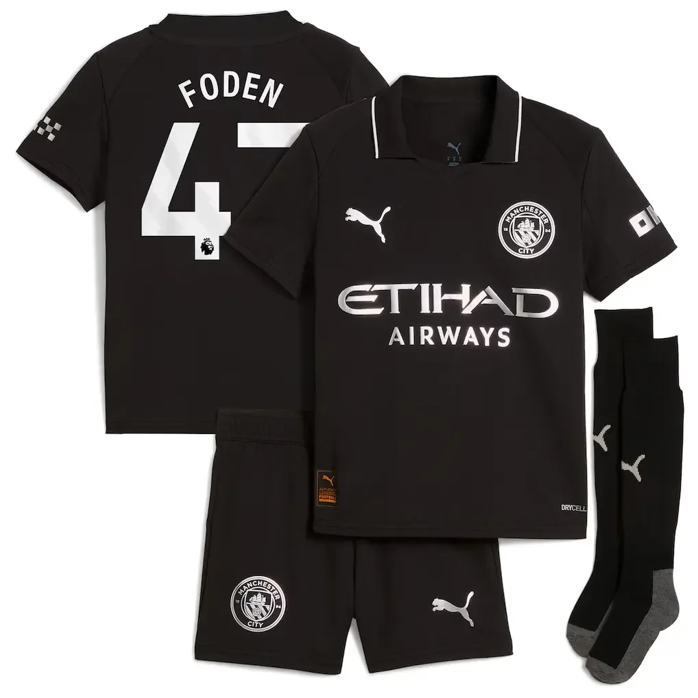Manchester City PUMA Away Minikit 2025-26 with Foden 47 Printing - £75.00