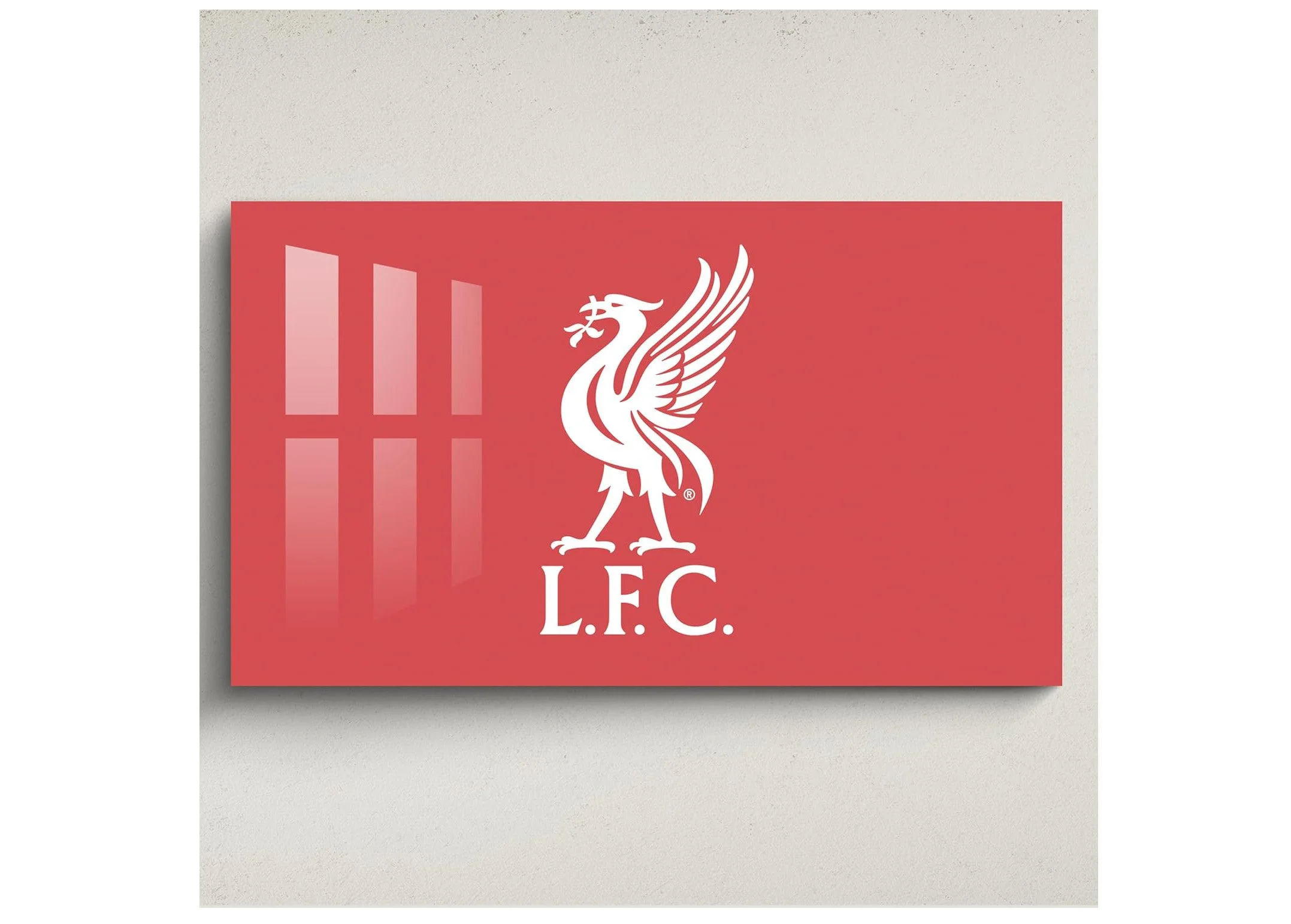 Liverpool FC Acrylic Wall Art - Medium (100cm (w) x 60cm (h) - Liver Bird in White on Brand Red - £69.90