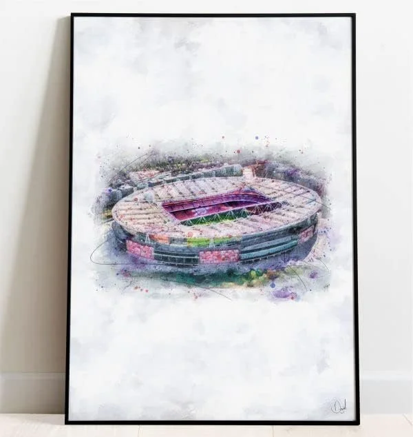 Arsenal Emirates Stadium Oil Painting Art Print (A1 Canvas - Portrait) - £199.99