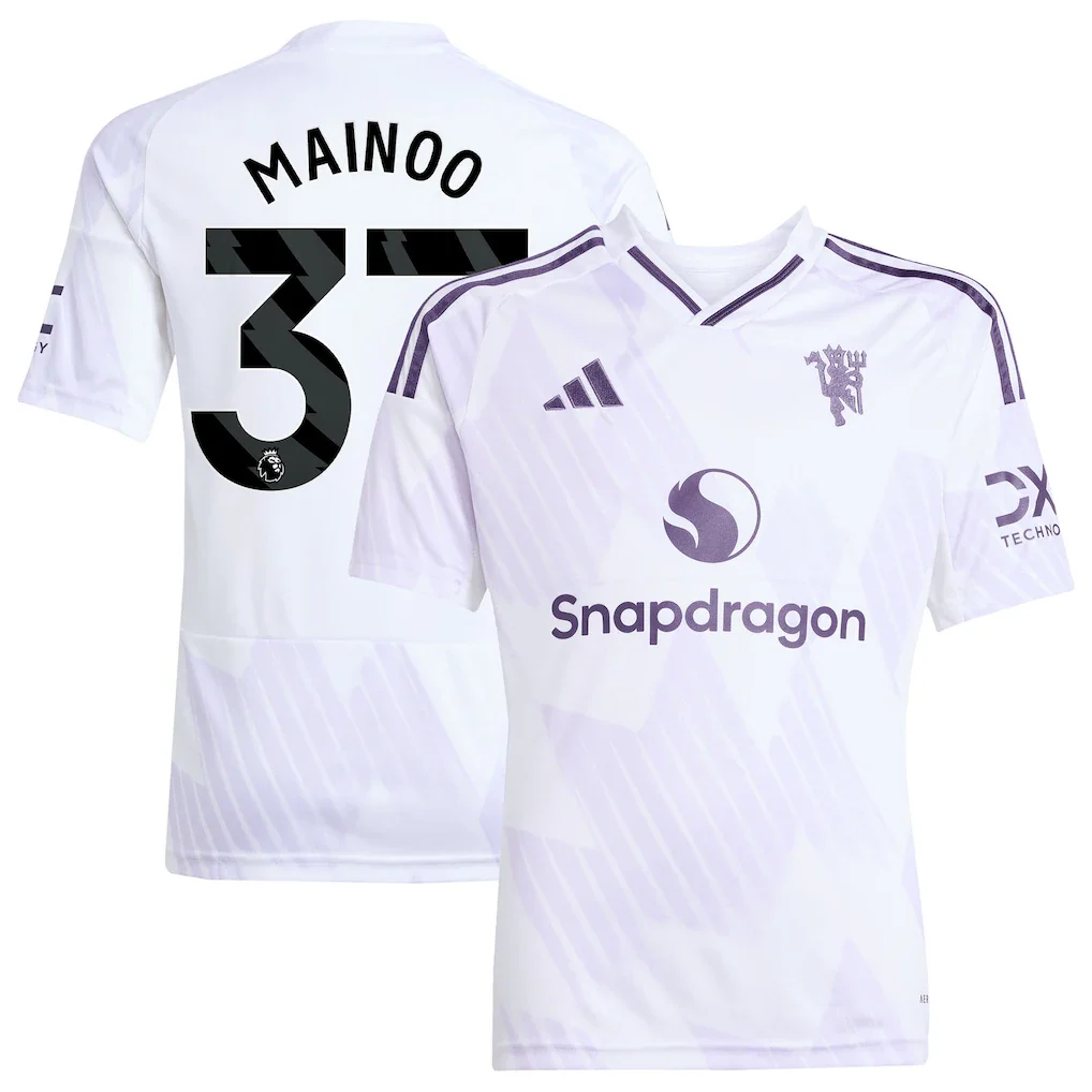 Manchester United adidas Away Shirt 2025-26 - Kids with Mainoo 37 printing - £75.00