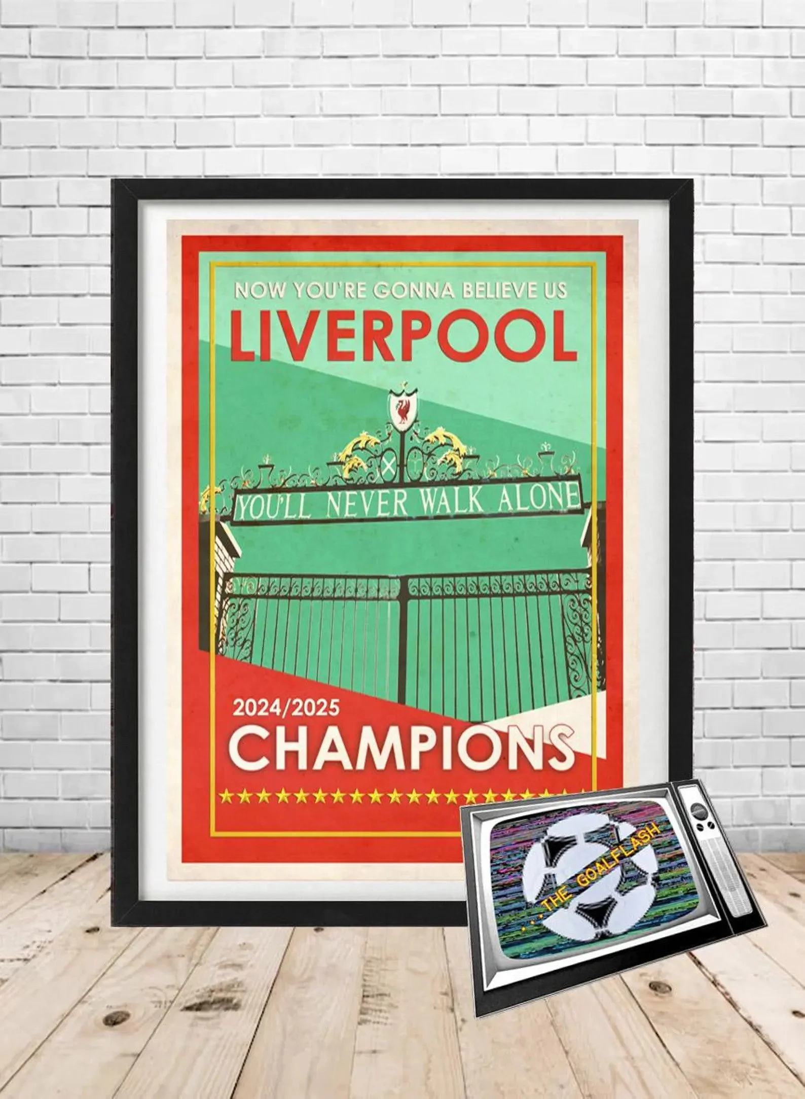 Liverpool FC Champions 2025 Retro Style Art Print A3 - £14.99 