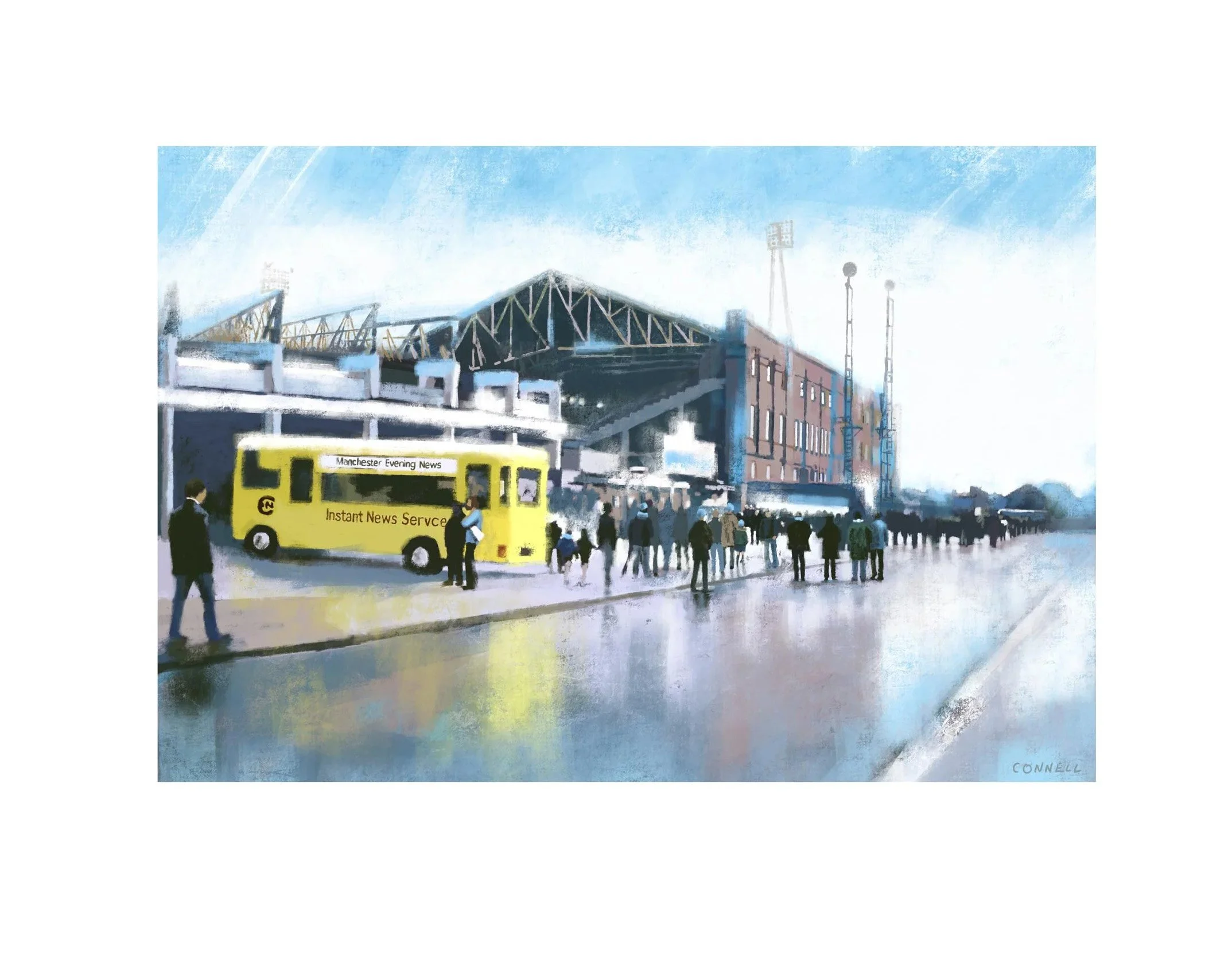 Manchester City FC Maine Road Art by Sarah Connell | 59.4cm x 42cm Framed - £165.00