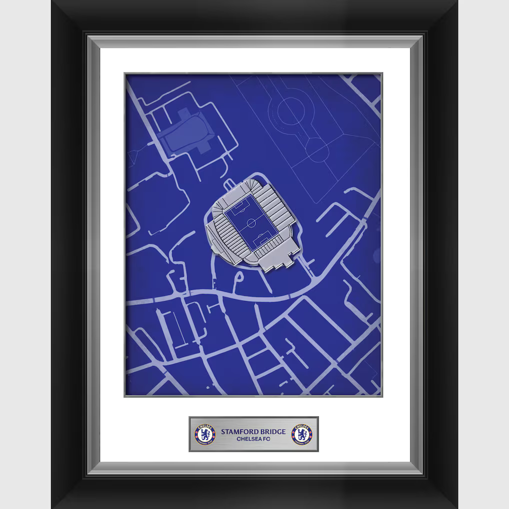 Chelsea Stadium Map Framed Print - 12 x 16 - £55.00