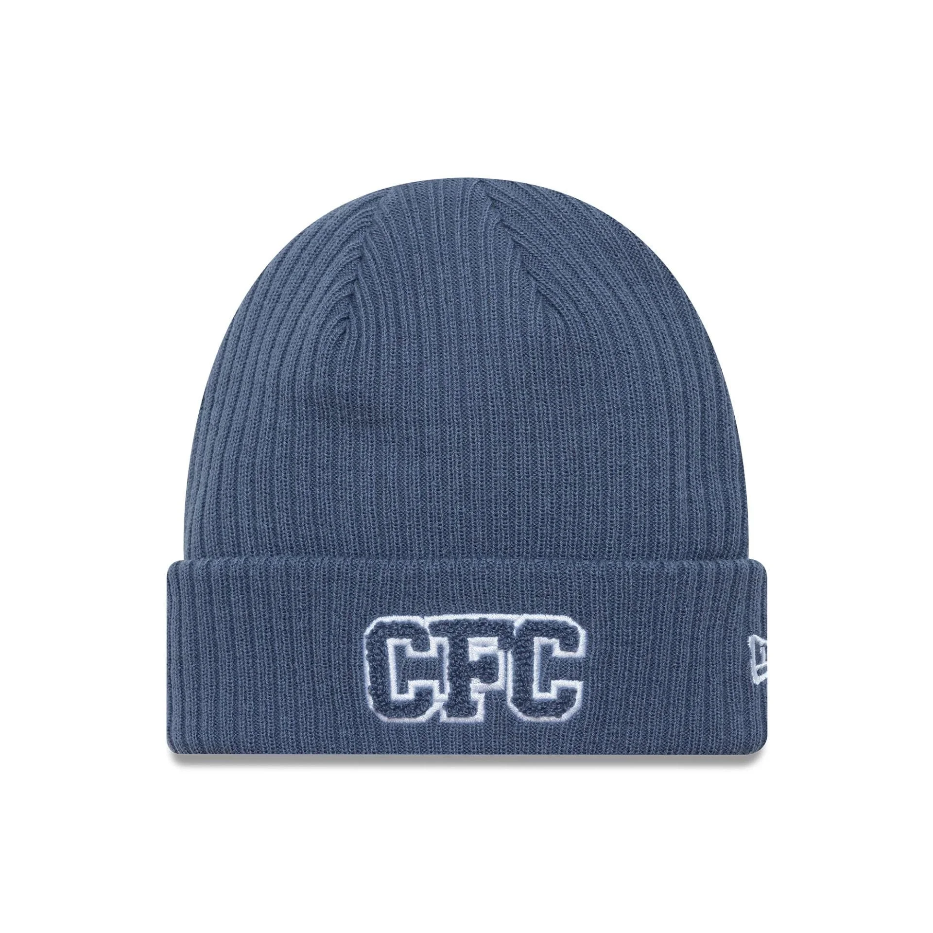 Chelsea FC Lion Crest Collegiate Dark Blue Cuff Knit Beanie Hat - £28.00