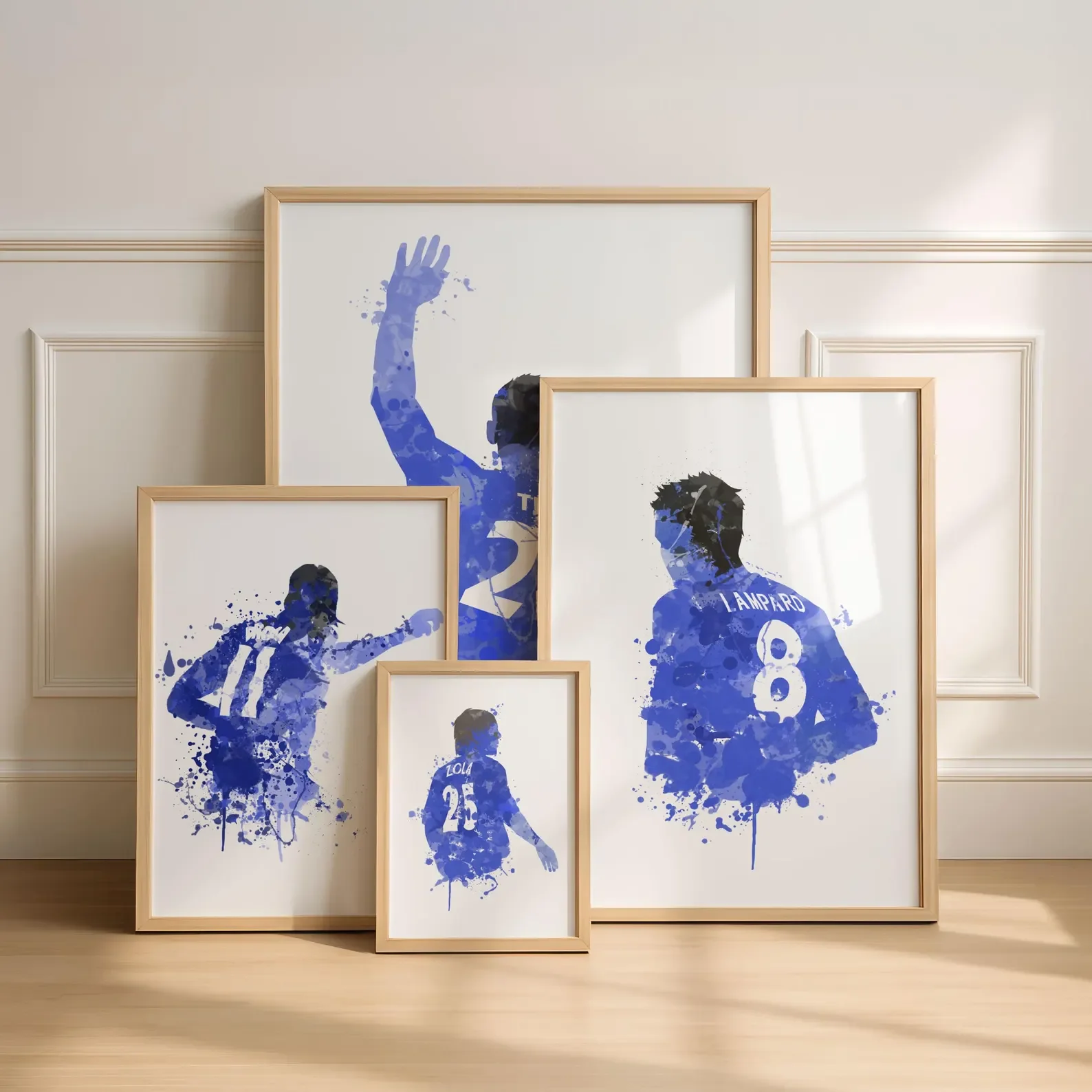 Chelsea Legend Art Prints Set Of 4, Football Art: Terry, Lampard, Drogba, Zola A4 Unframed - £29.98