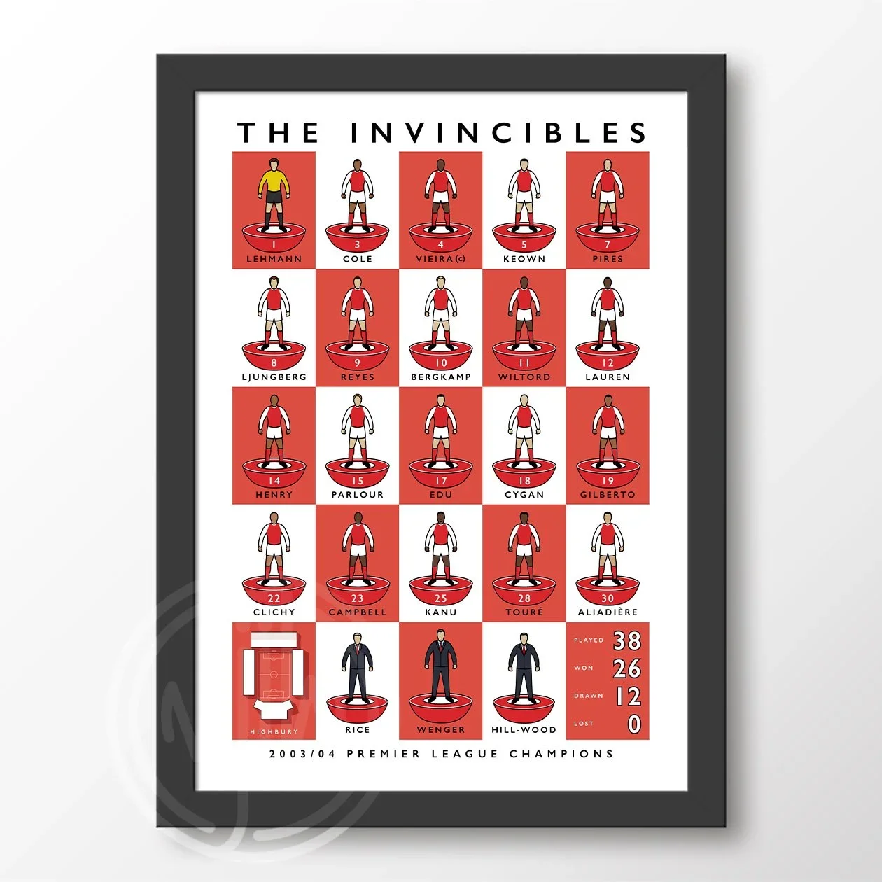 Arsenal The Invincibles Squad Poster A4 Framed
 £37.00 
