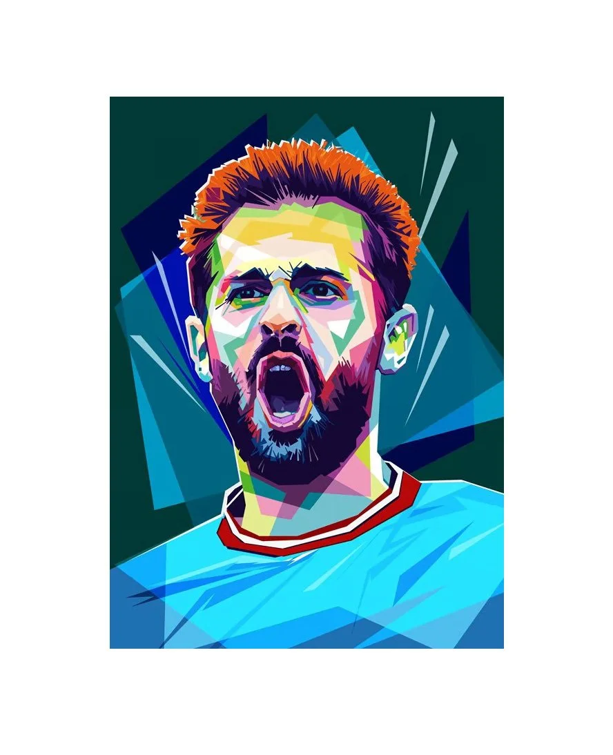 Bernardo Silva style pop art | Manchester City FC | 50cm x 70cm Framed Fine Art - £164.24