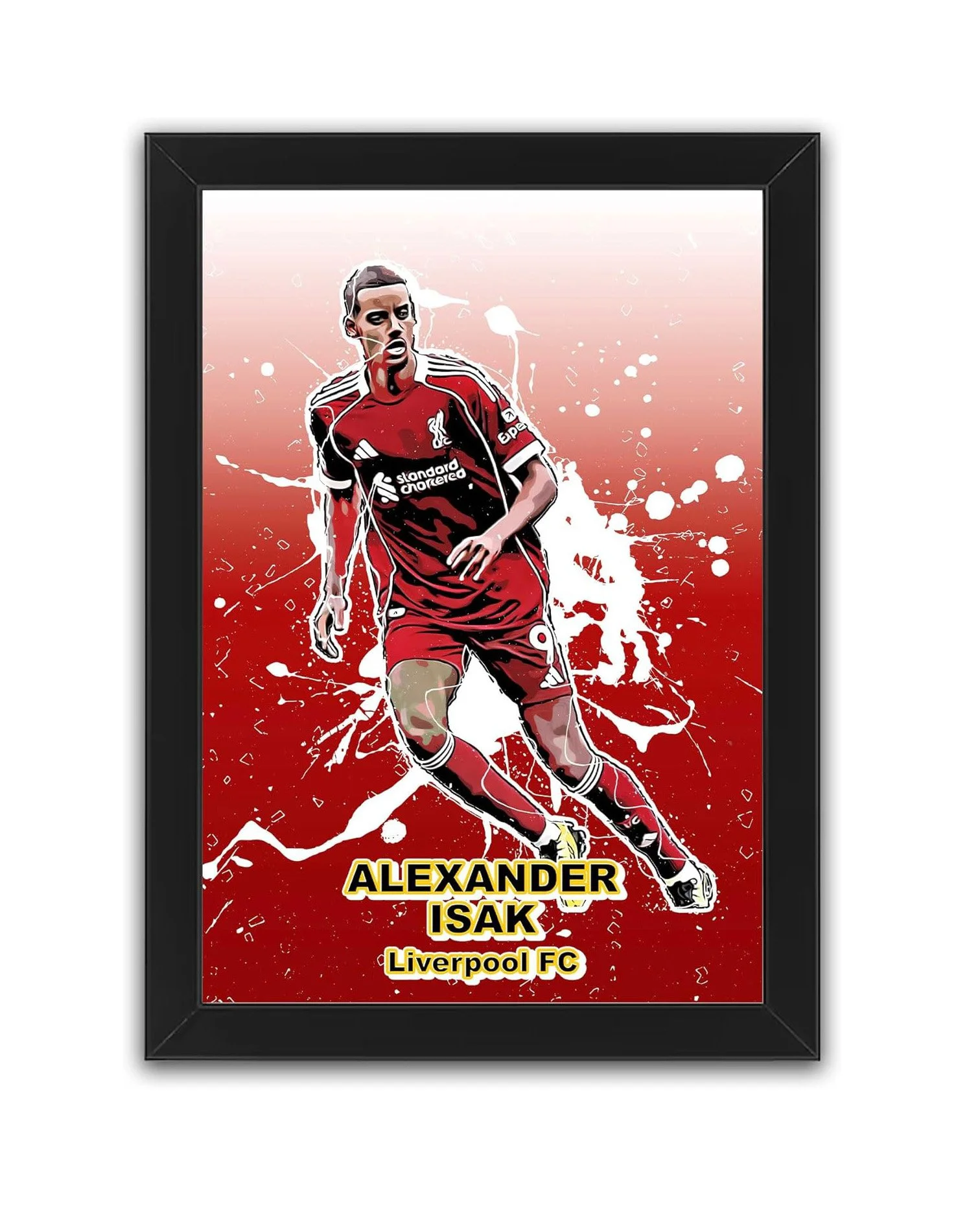 Alexander Isak Print | Liverpool FC – Football Wall Art (A4 Black frame) - £19.99
