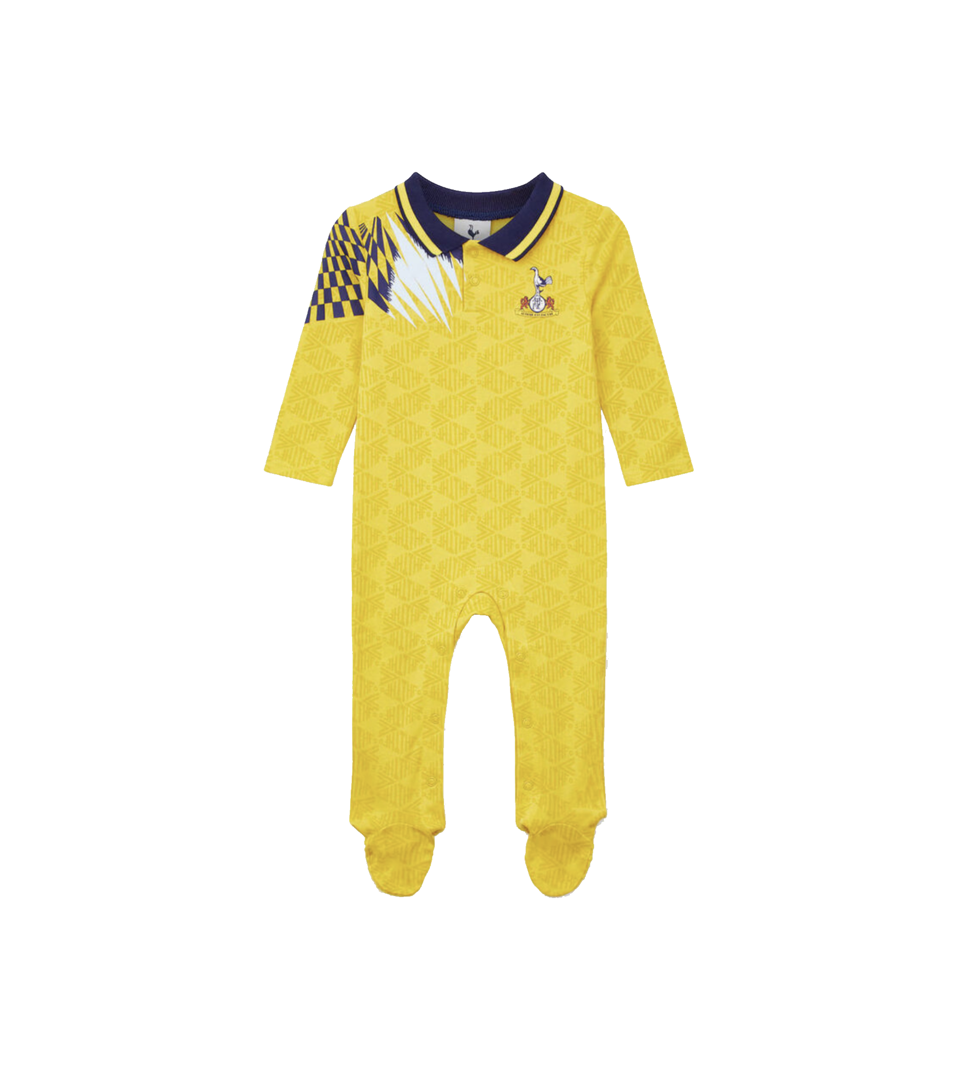 Spurs Retro Baby Retro Crest Yellow Sleepsuit - £16.00