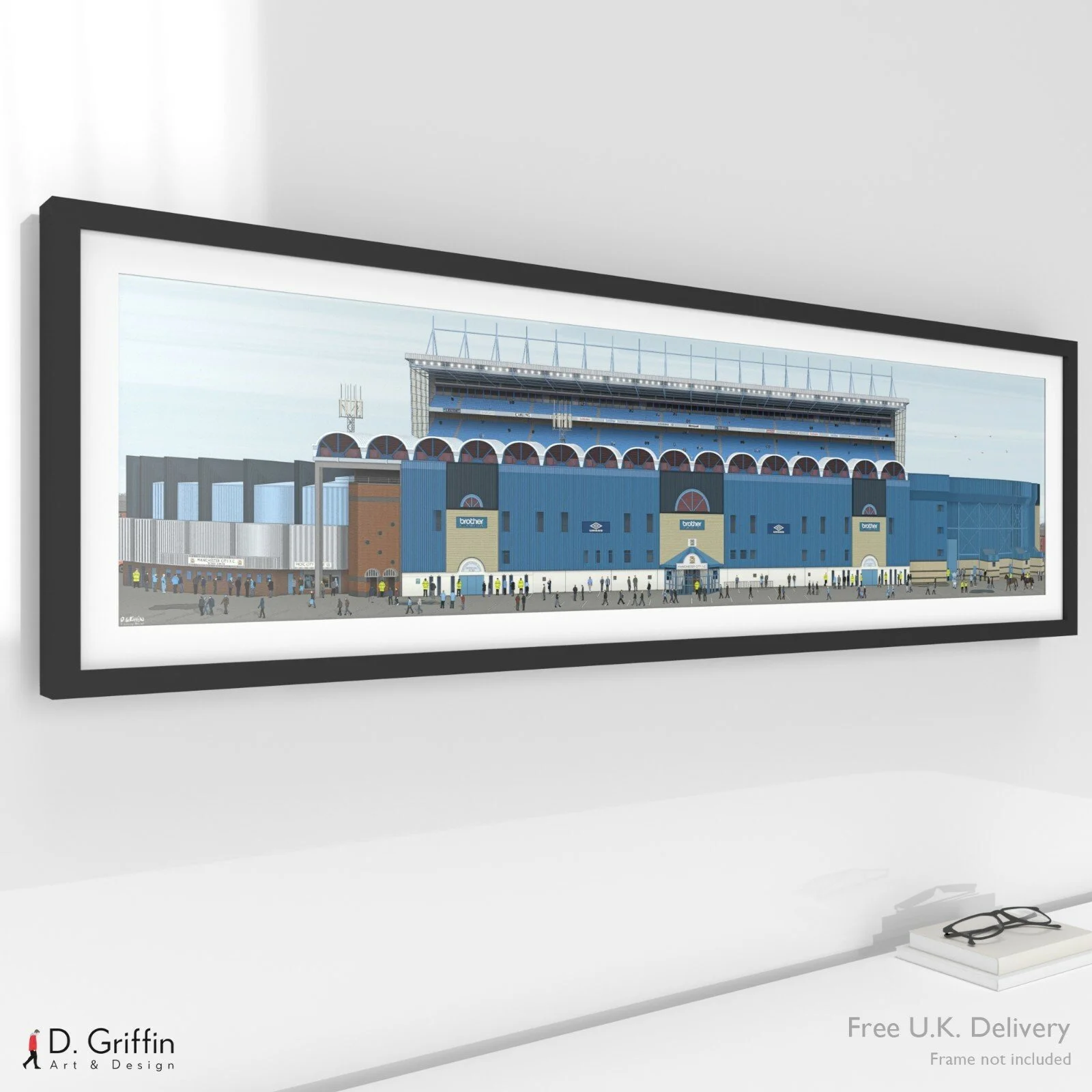 Maine Road Stadium Man City Art Painting Print 83cm x 20cm 
 £24.99 