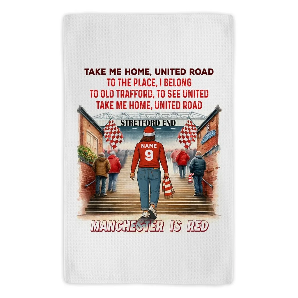 Women’s Football Man Utd Personalised Kitchen Tea Towel 
 £9.95 