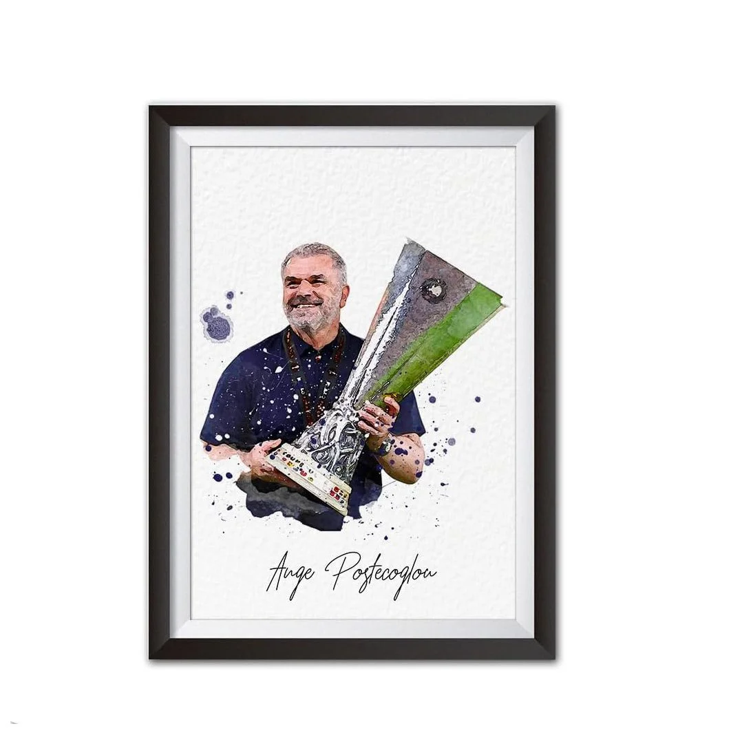 Ange Postecoglou Europa League Winner Watercolour Print | Unframed A4 Art Print - £9.99