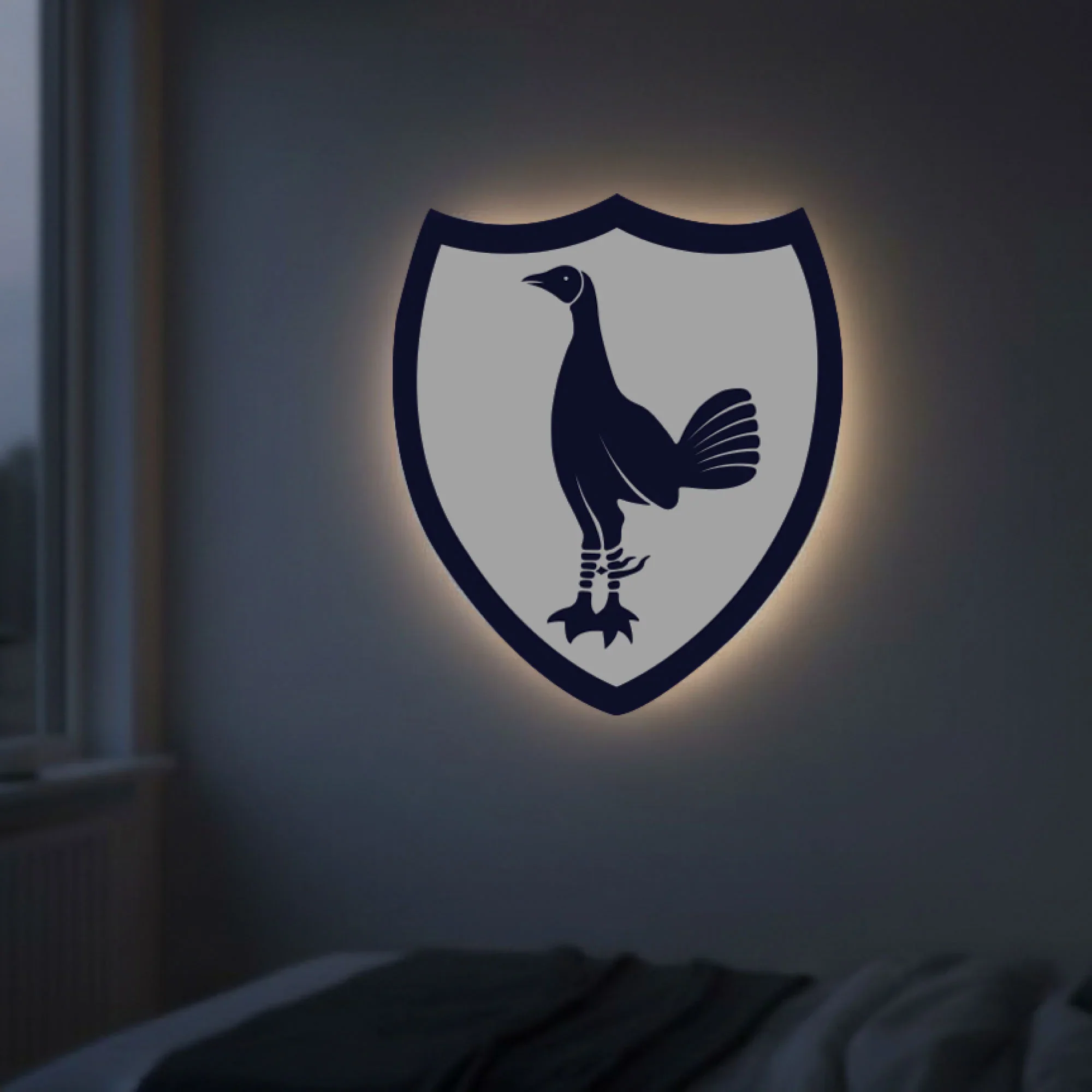 Tottenham Hotspur Navy Retro Cockerel Crest LED Backlit Wallpop - £49.99