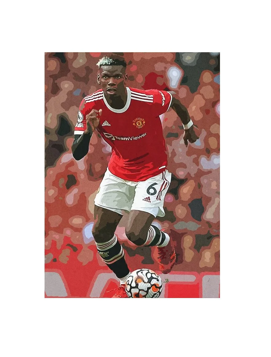 Paul Pogba | Manchester United FC | 30cm x 40cm Canvas Wall Art Print - £57.05