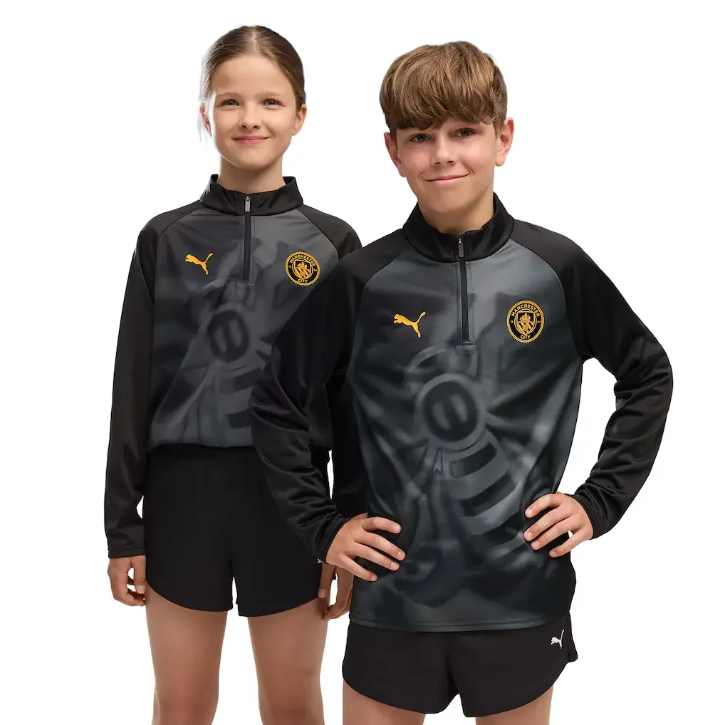 Manchester City FC Puma Warm Up 1/4 Zip Top - Black - Kids
 £55.00 