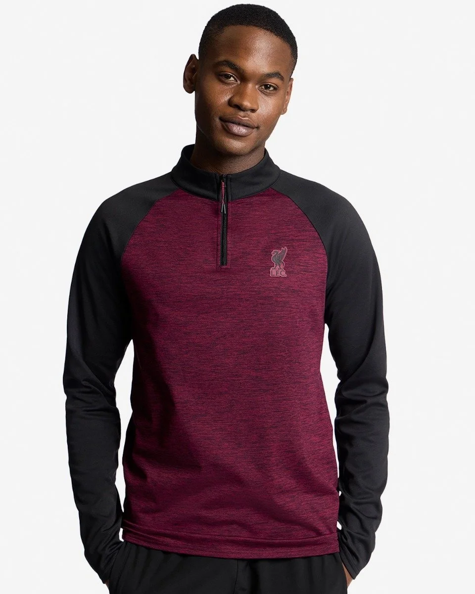 Liverpool Mens 1/2 Zip Raglan Top Red - £45.00