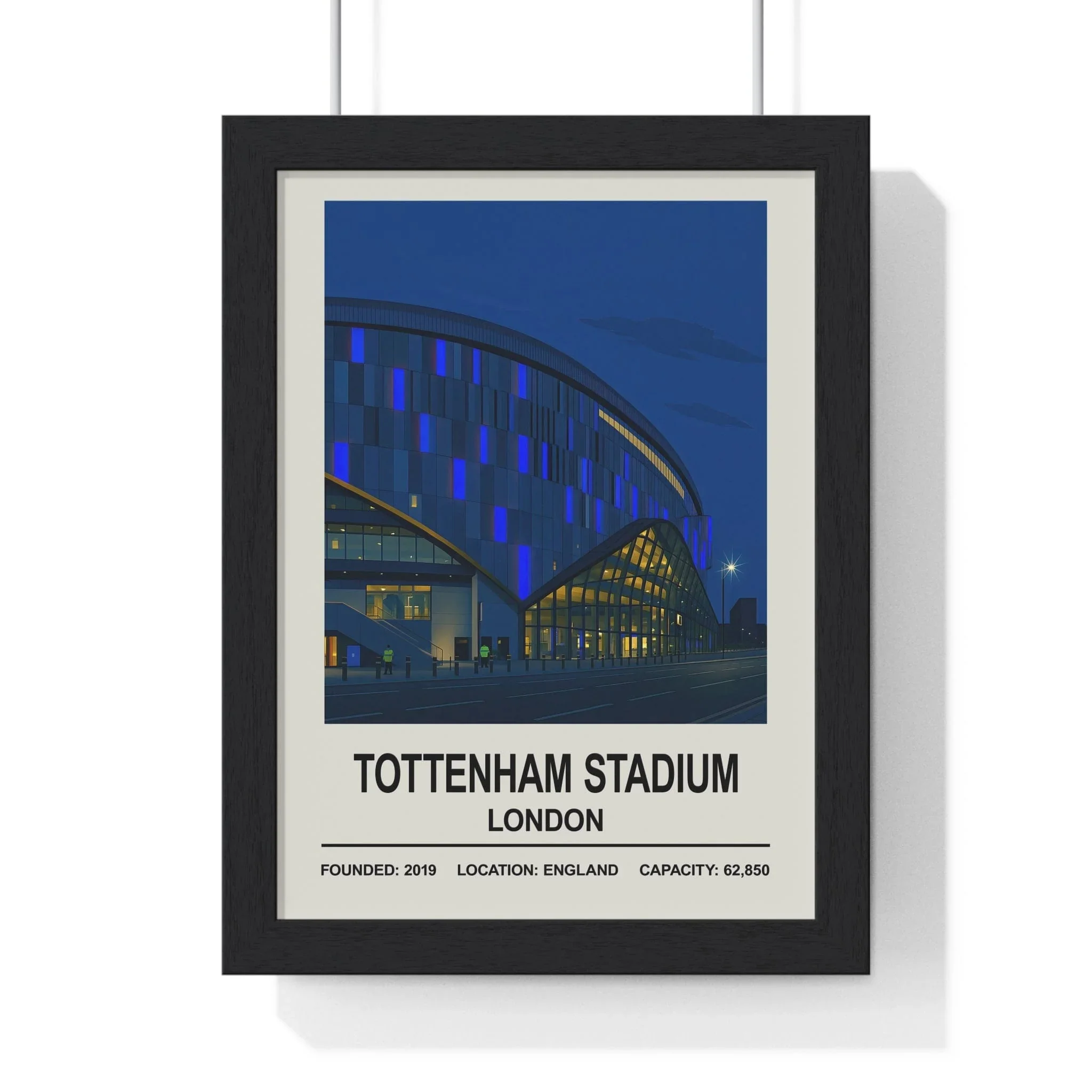 Tottenham Hotspur FC Stadium Night Edition | A4 Framed Wall Art - £24.99