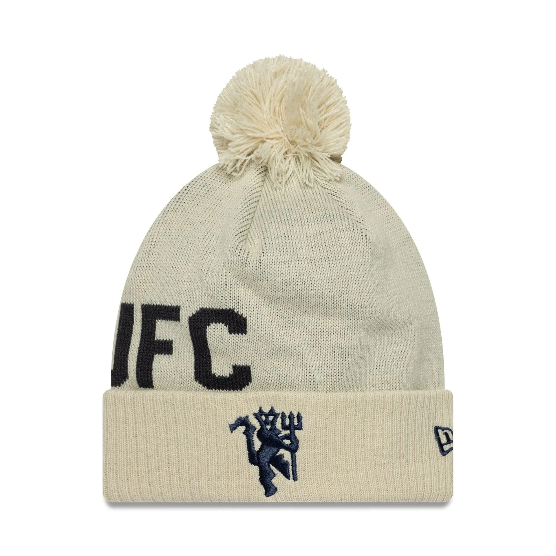 Manchester United FC Cream Bobble Knit Beanie Hat - £28.00
