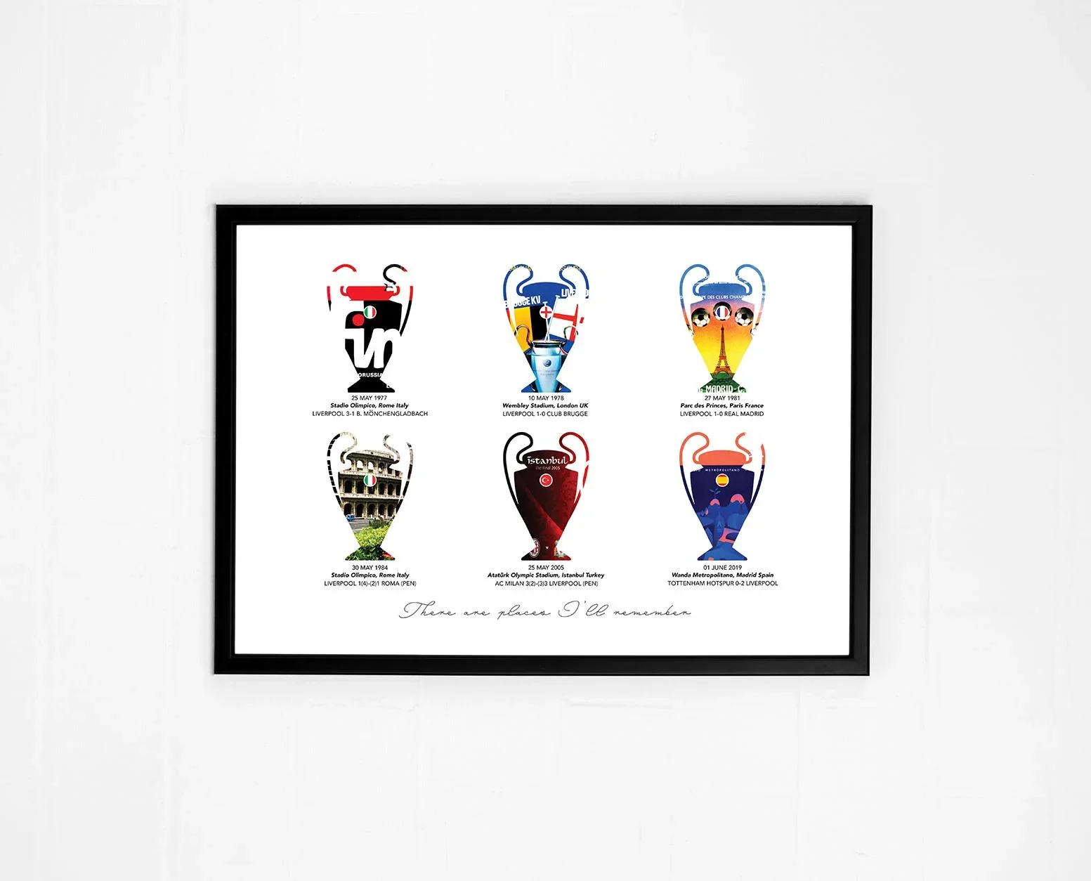 6 Times Liverpool FC Poster - Champions League Winning Finals Art Print A3 Framed
 £32.00 