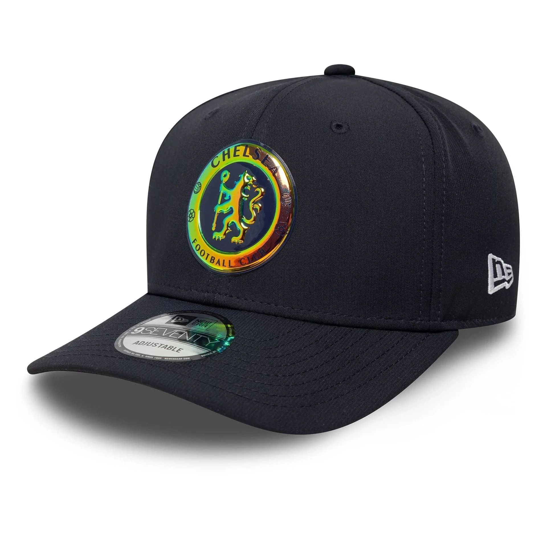 Chelsea FC Lion Crest Iridescent Navy 9SEVENTY Stretch Snap Cap - £32.00