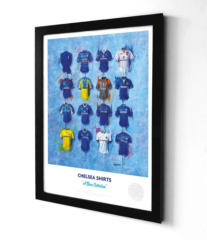 Chelsea Shirts A3 Print Framed | Terry Kneeshaw Art - £34.99
