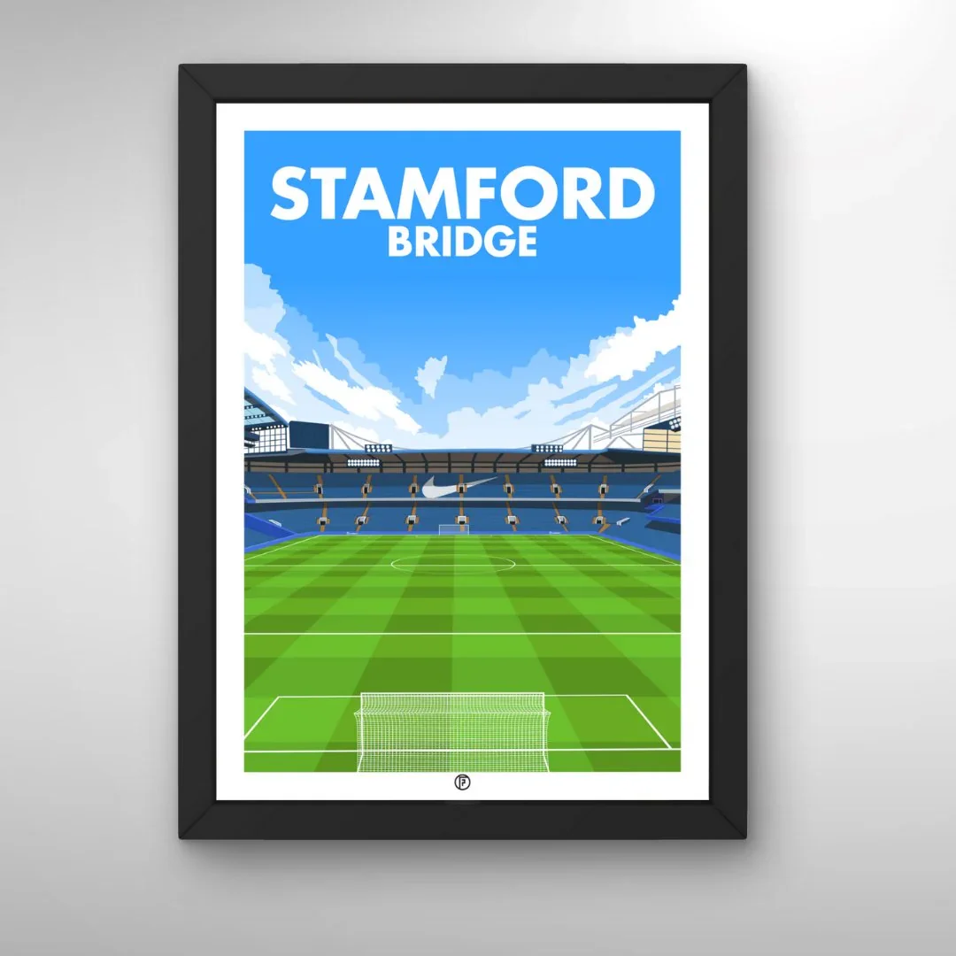 Stamford Bridge Chelsea FC Framed Poster | Framed Illustrated A2 Art Print - £44.99