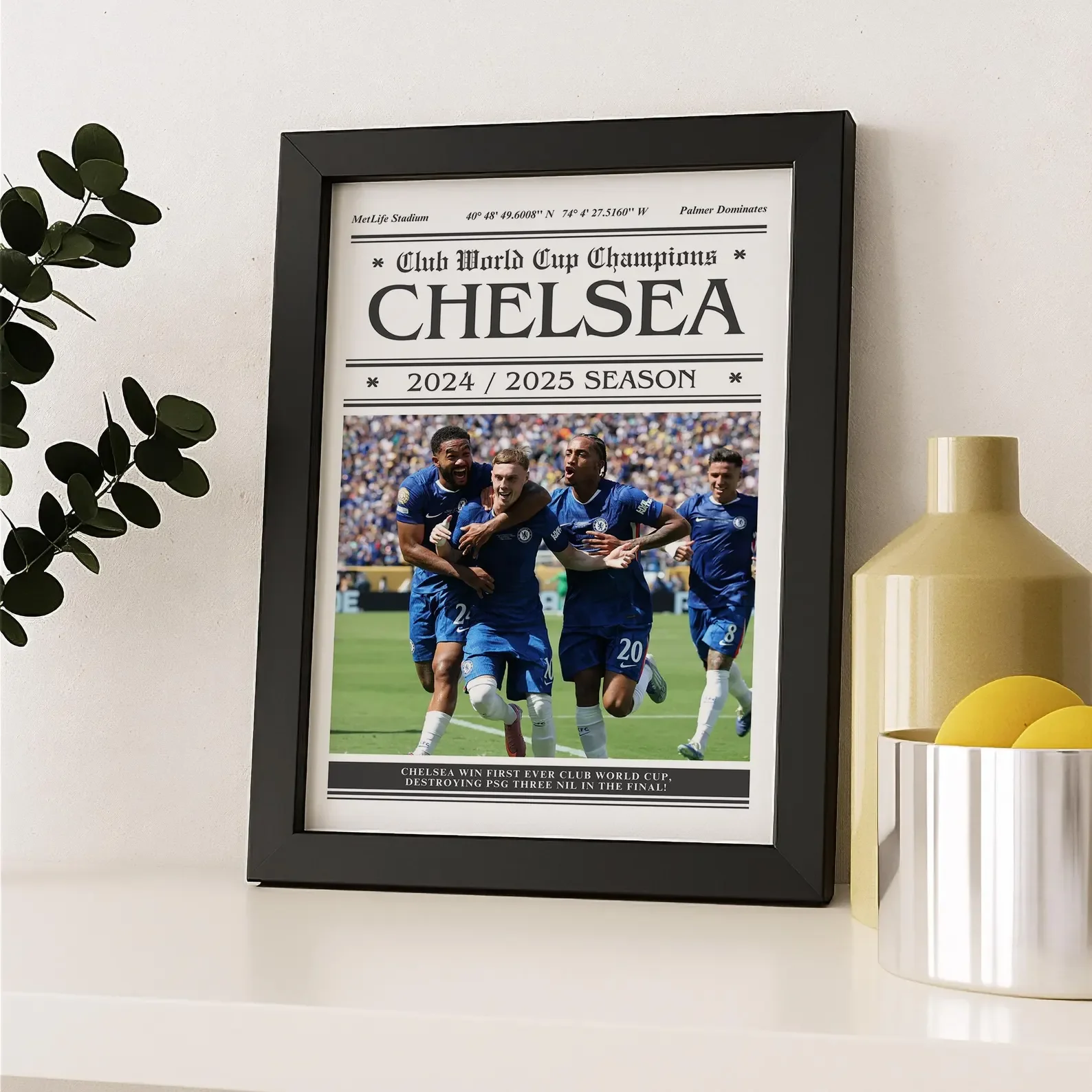 Chelsea FC Club World Cup Champions 2025 Print | A4 Framed - £29.99