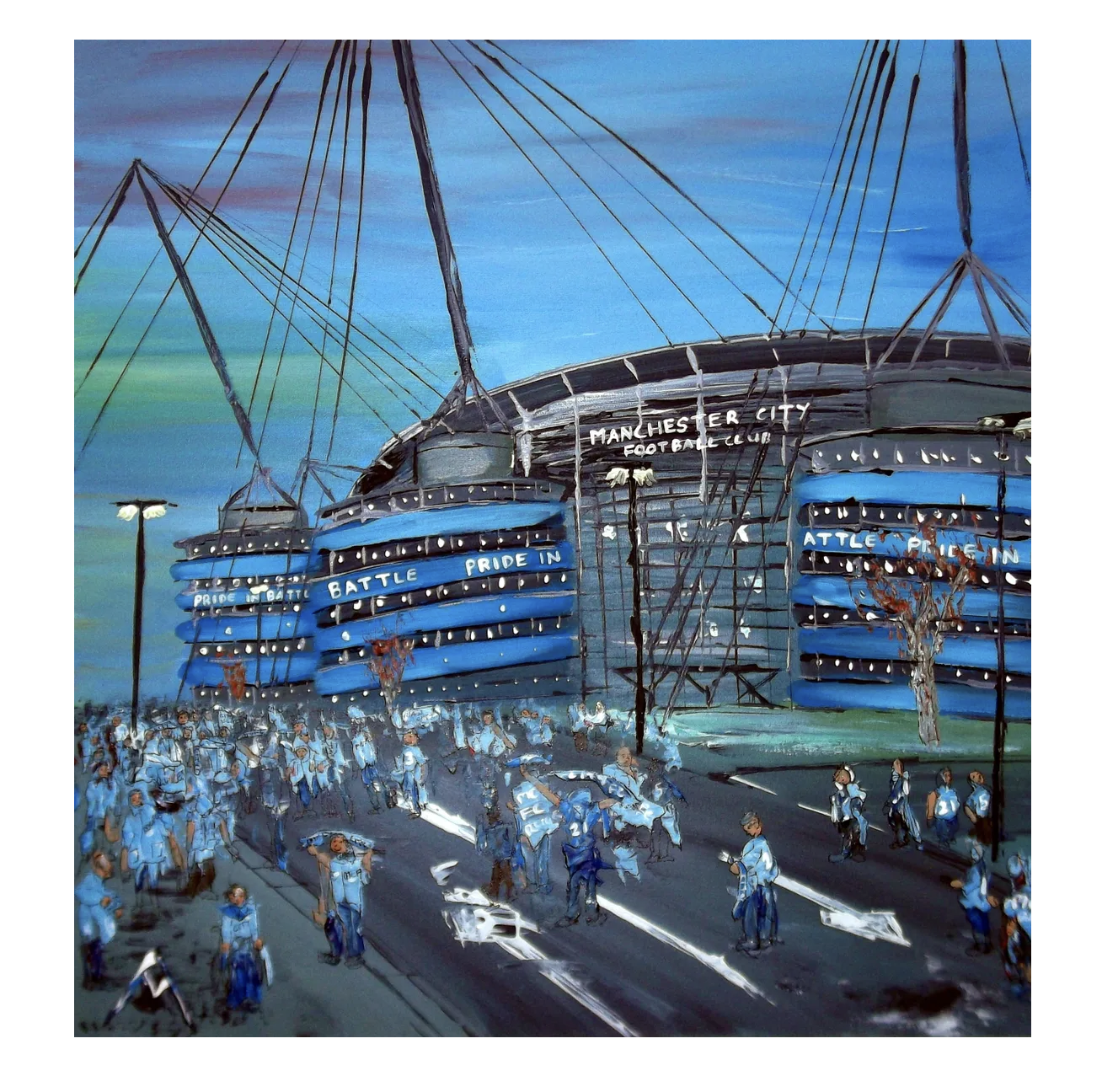 Manchester City Etihad Blue Andrew Alan Matthews A3 Fine Art Limited Edition - £50.00
