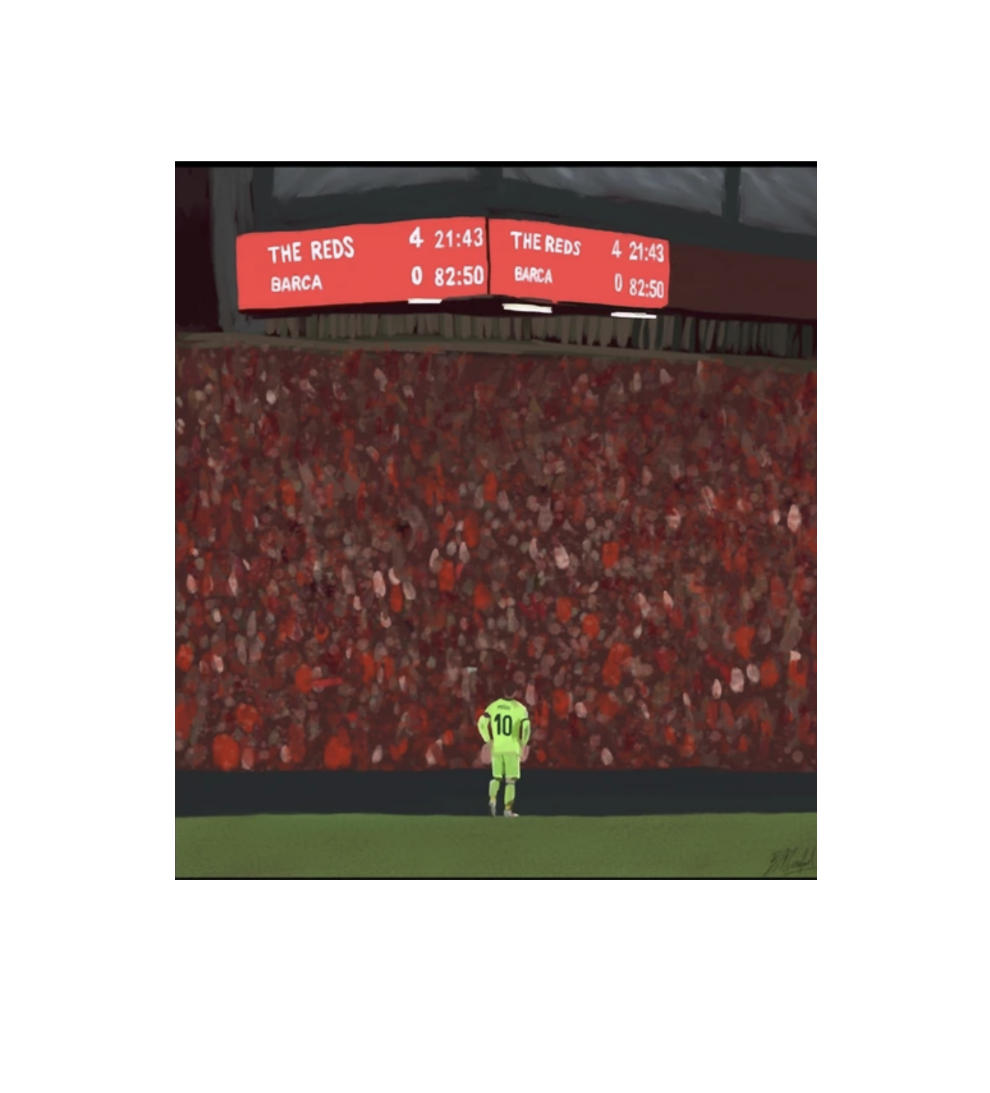 Liverpool 4-0 Barcelona Painting Poster 59.4cm x 71.3cm Semi Gloss
 £14.55 
