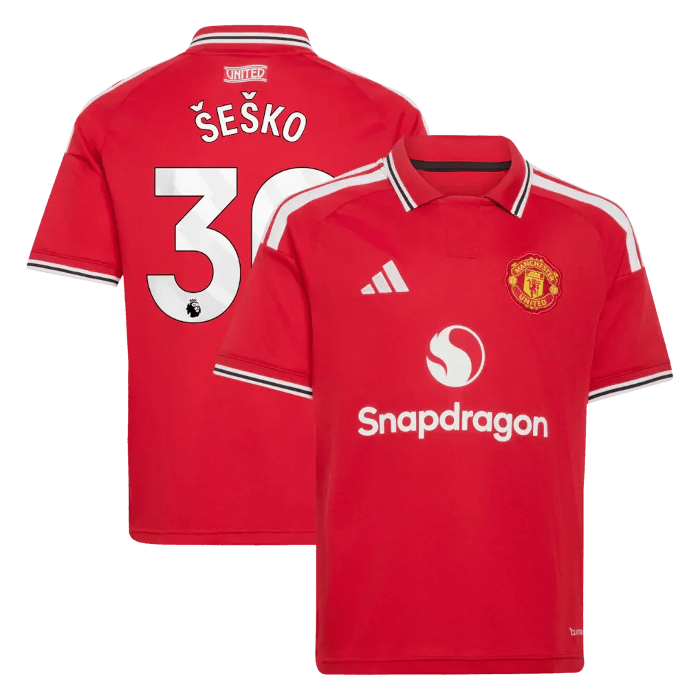 Manchester United adidas Home Shirt 2026-27 - Kids Šeško
 £75.00 