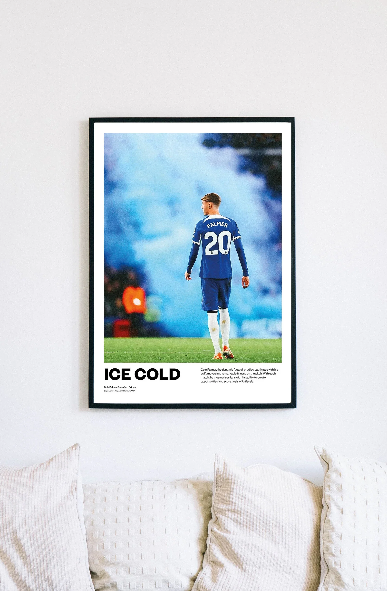 Ice Cold Cole Palmer Chelsea FC Football Poster Print Vintage Retro A4 Framed Print - £25.75 