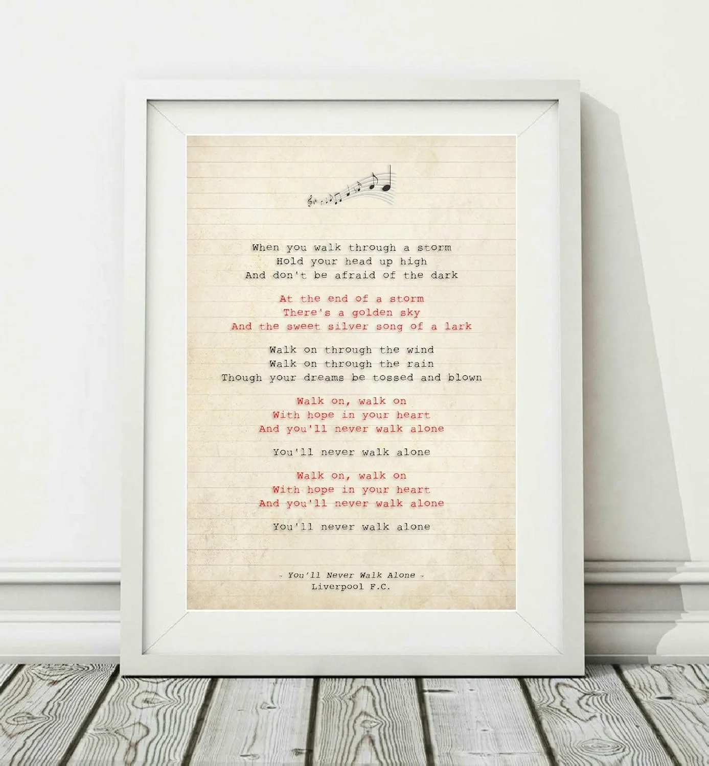 Liverpool F.C. - You'll Never Walk Alone - Song Lyric Art Poster Print A4 Framed With Mount - £28.95