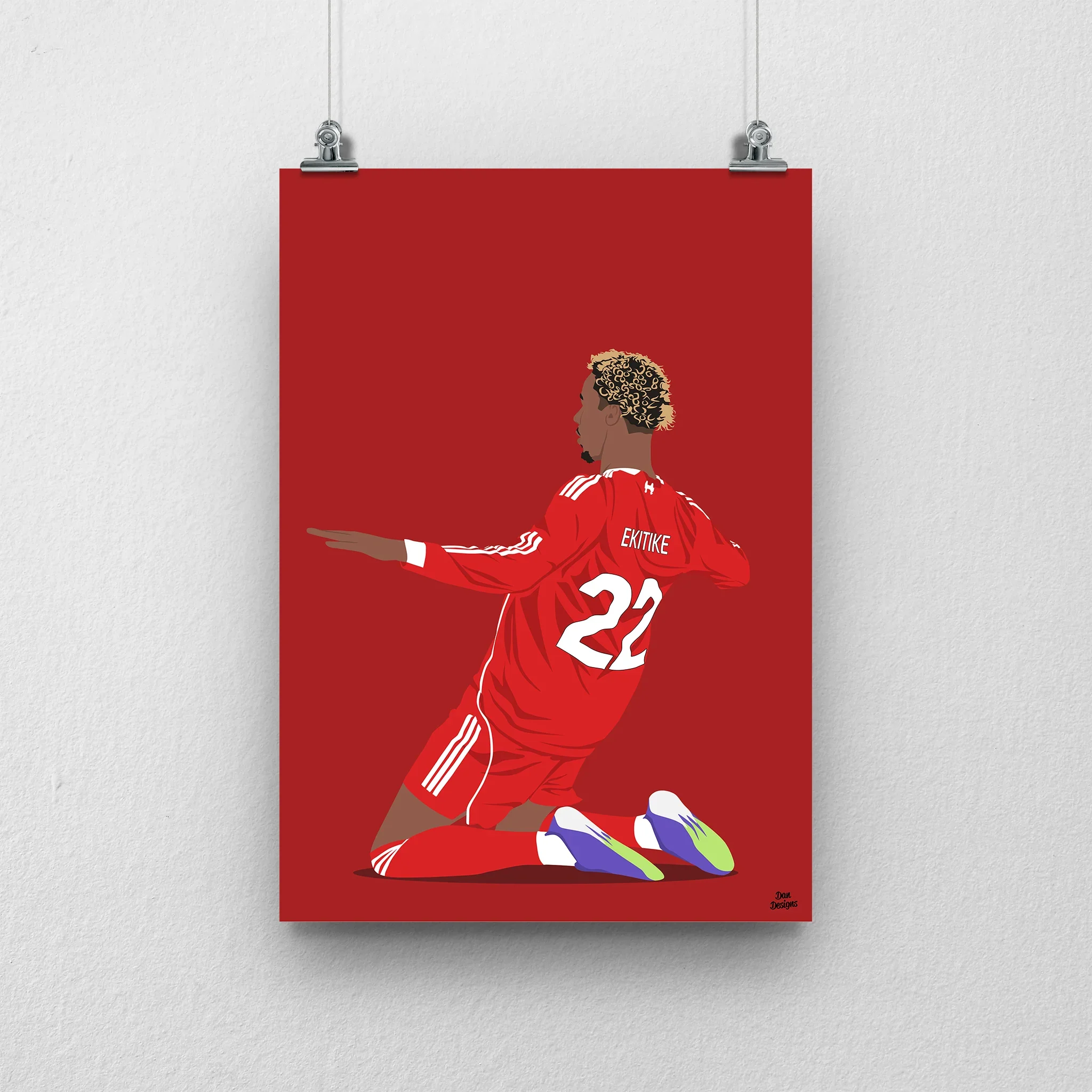 Hugo Ekitike Print | Liverpool Football Poster A3 - £17.00