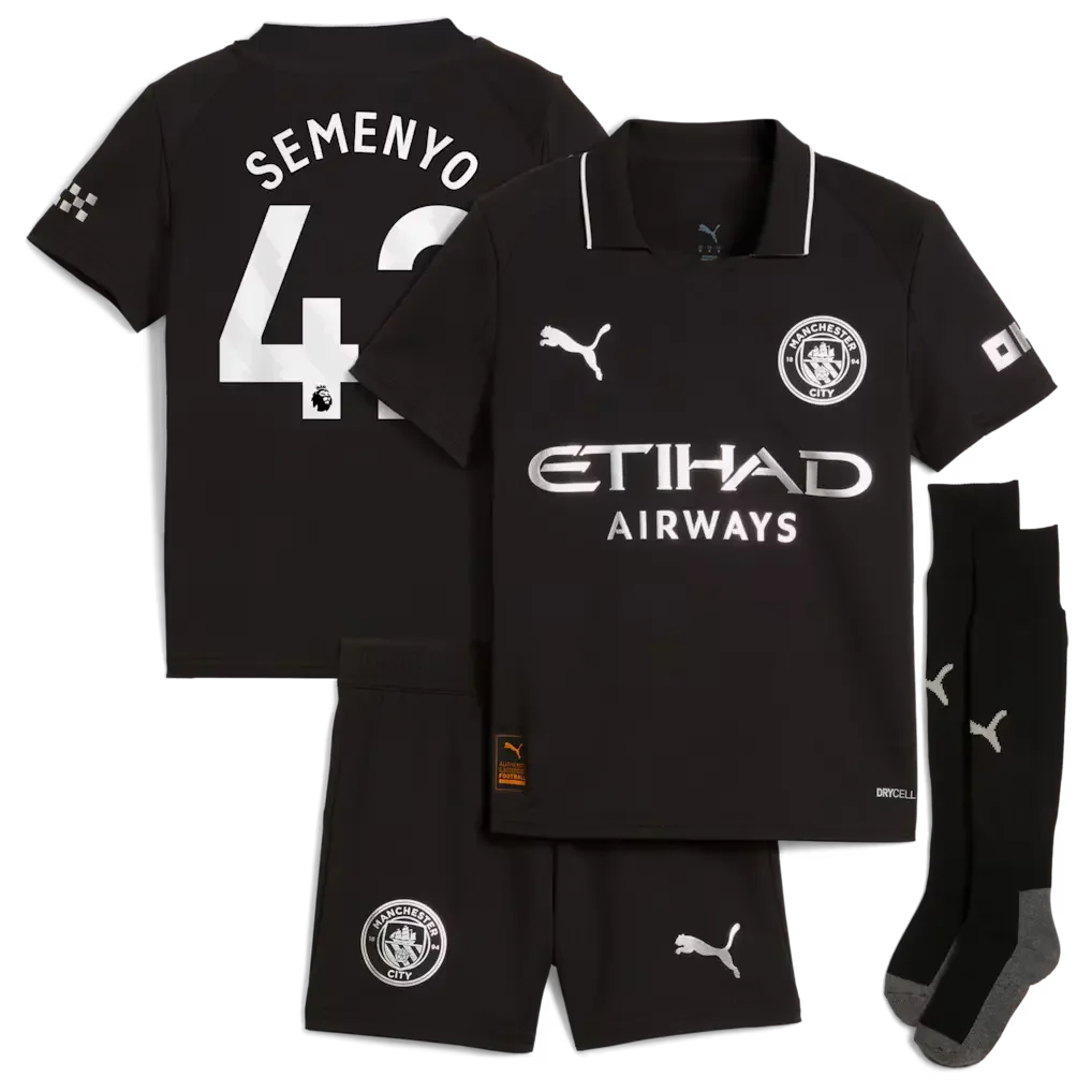 Manchester City PUMA Away Minikit 2025-26 with Semenyo 42 Printing - £75.00