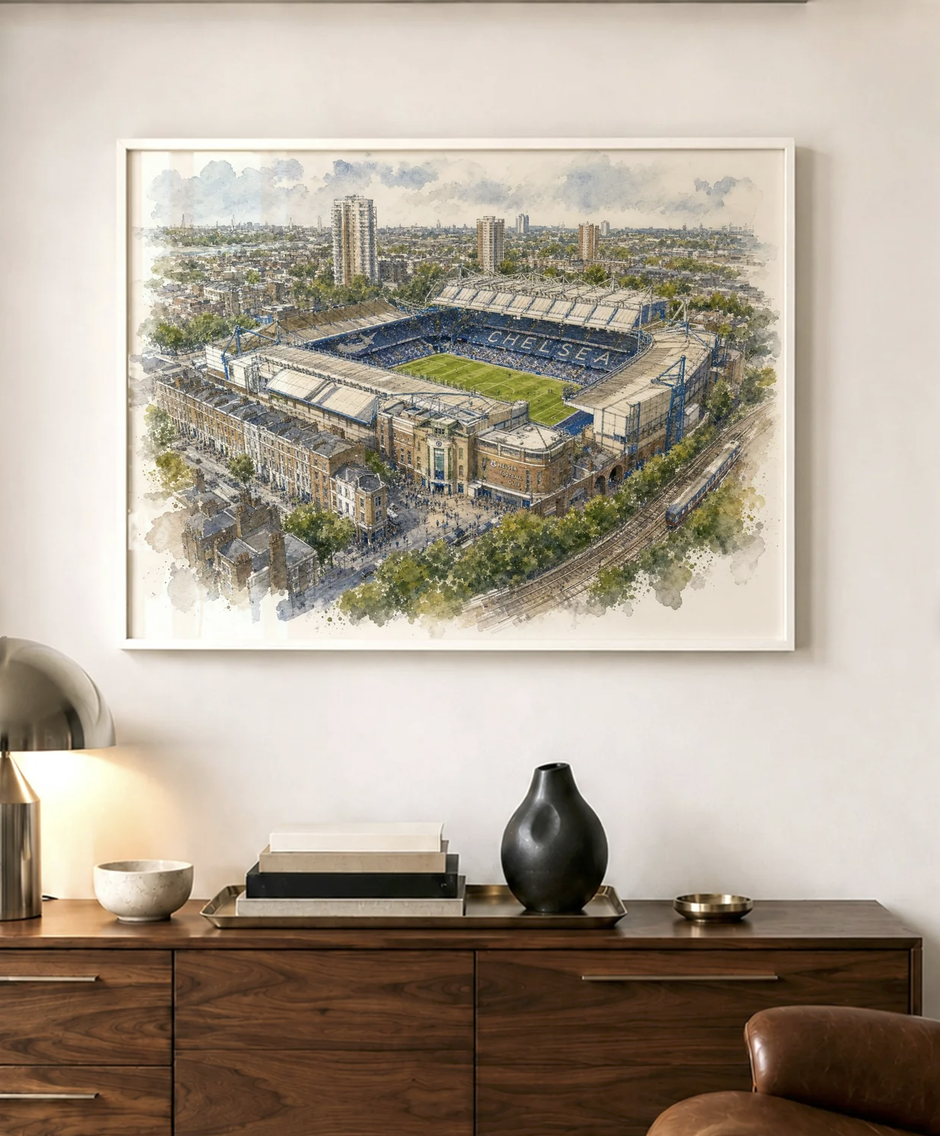 Stamford Bridge Watercolour Art Print A4 Framed
 £59.95 