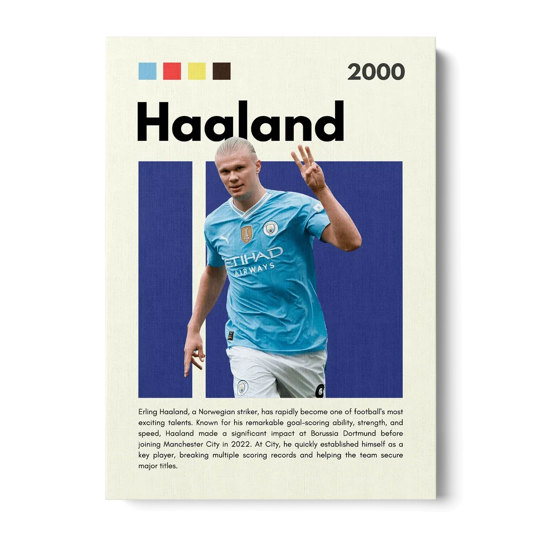 Erling Haaland Man City A3 Canvas
 £31.00 