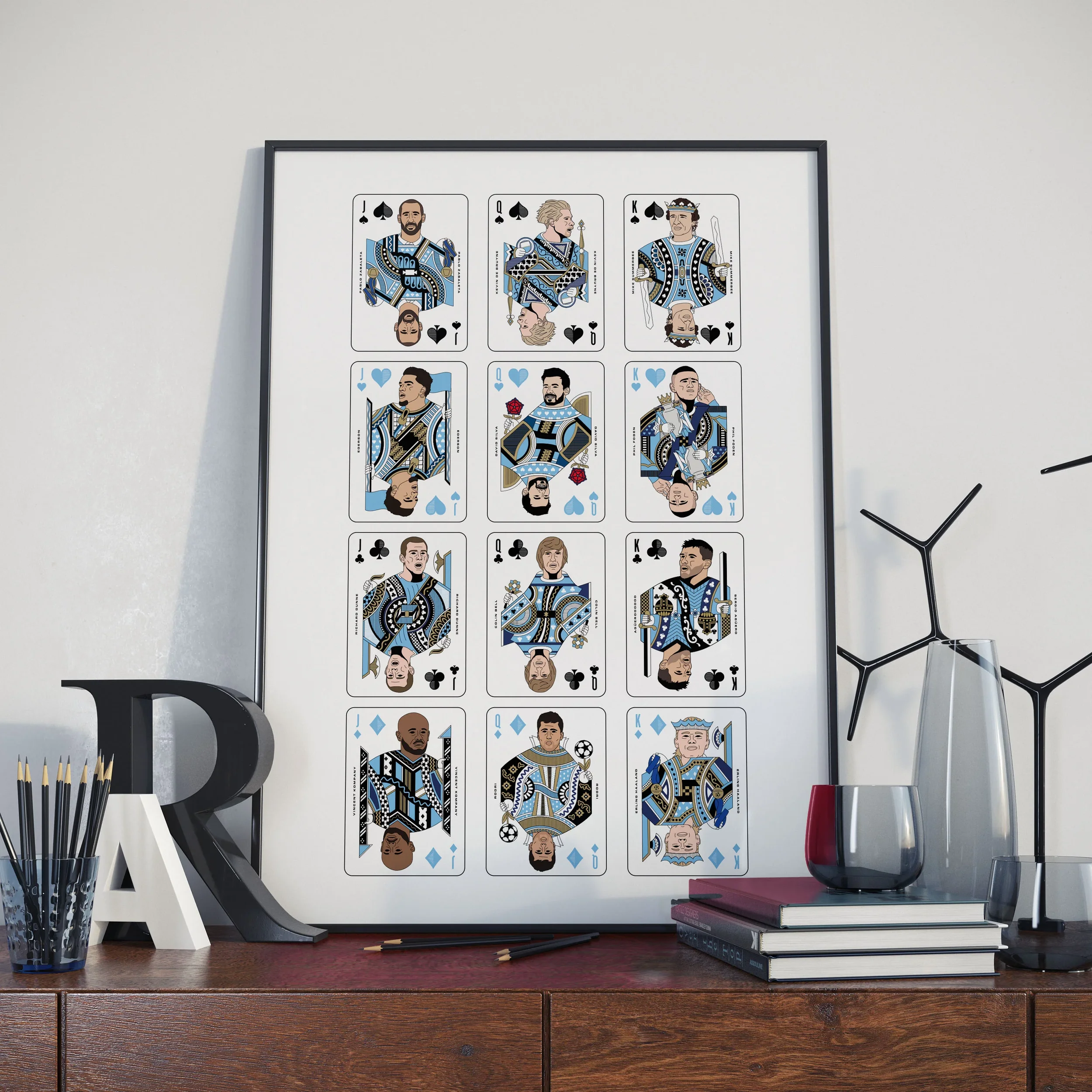 Man City Playing Cards Artwork A4 Framed
 £45.00 

