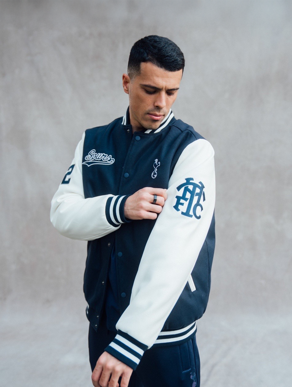 Spurs Adults Contrast Sleeve Varsity Jacket - 
£75.00