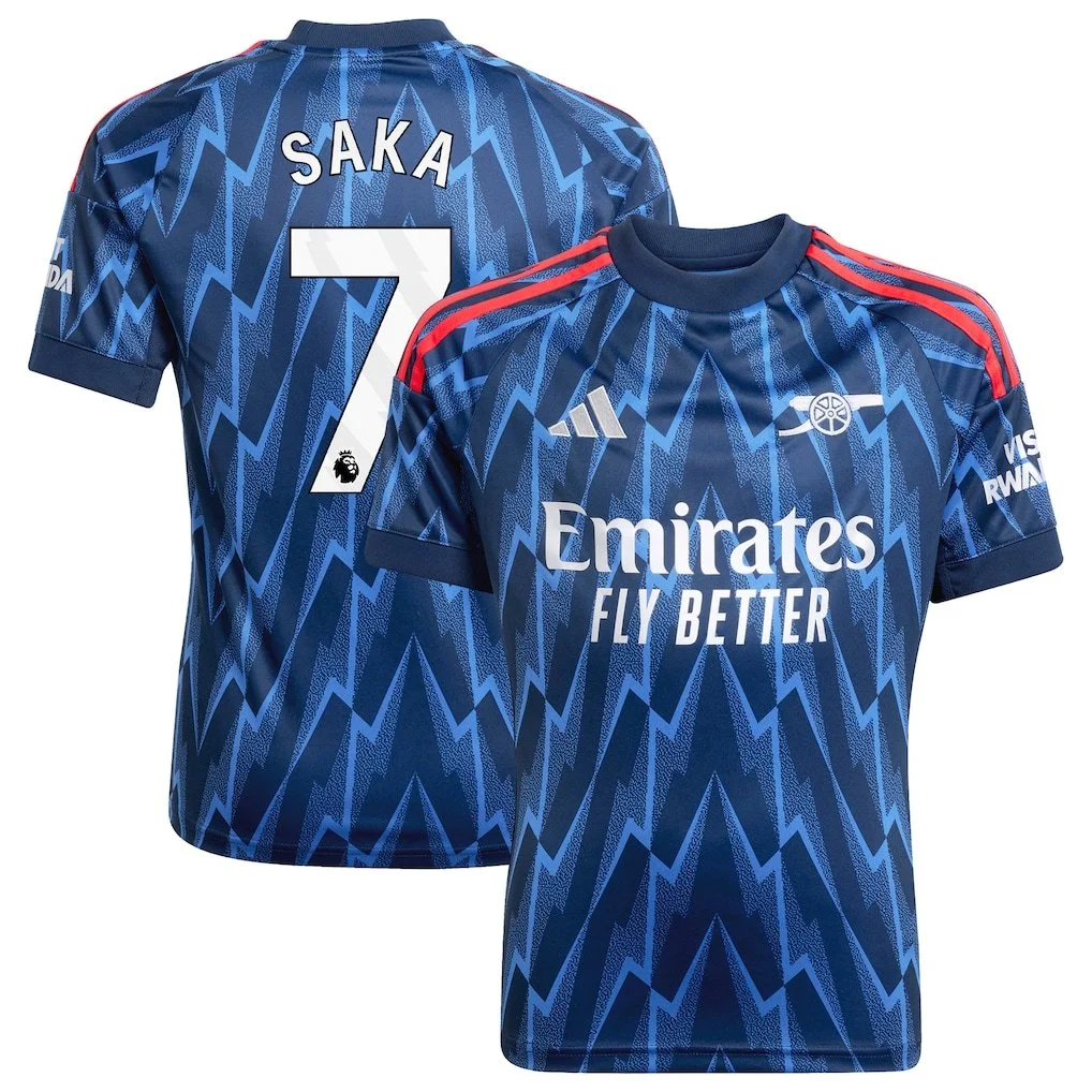 Arsenal adidas Away Shirt 2025-26 - Kids with Saka 7 printing - £75.00