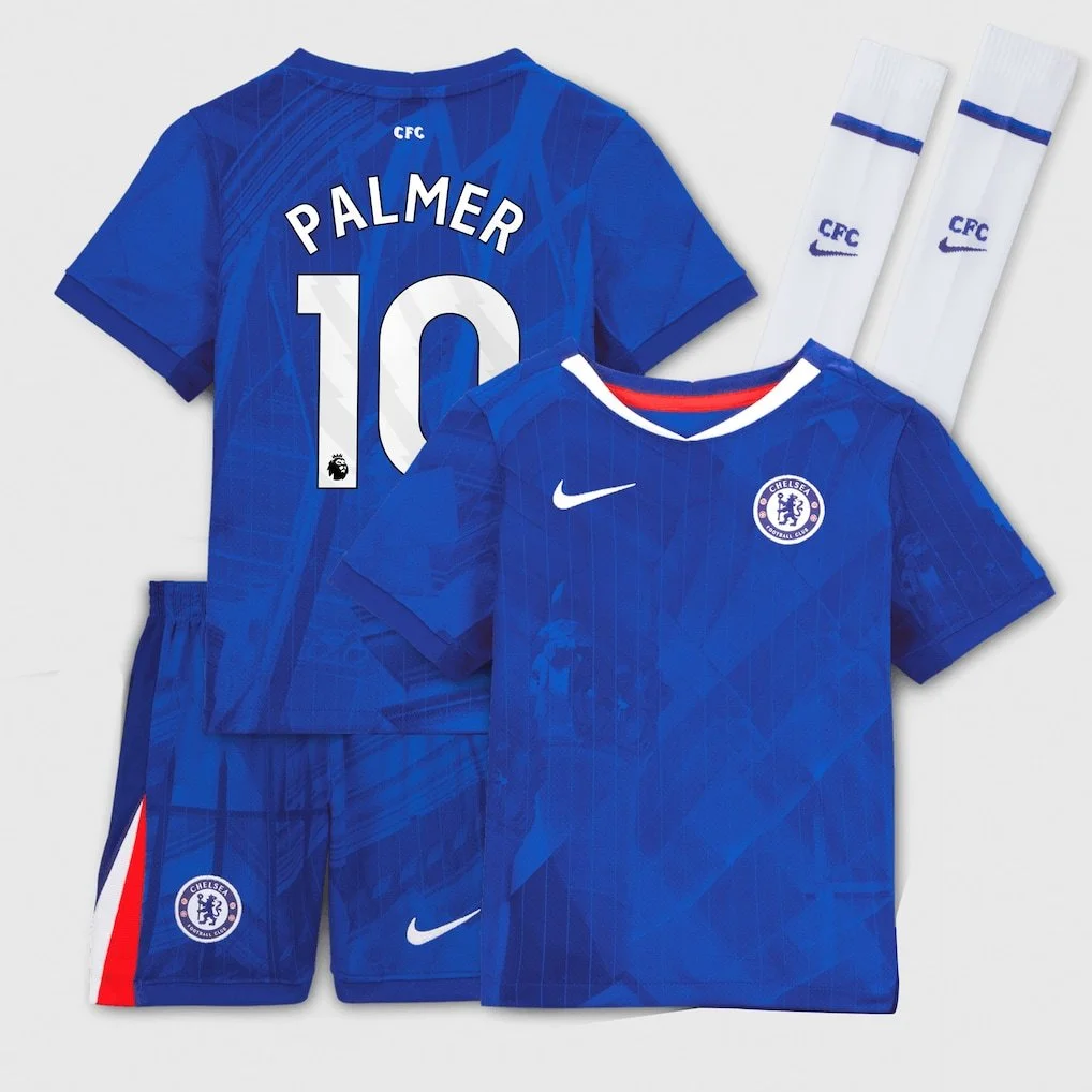 Chelsea Nike Home Stadium Kit 2025-26 - Little Kids with Palmer 10 Printing - £69.99