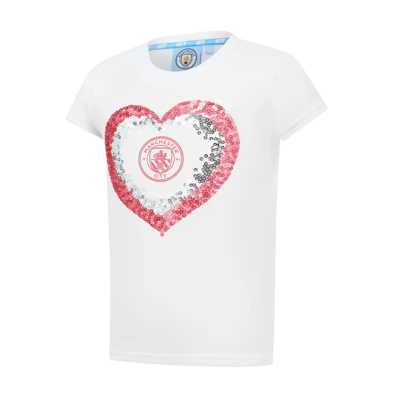 Kids’ Manchester City Sequin Crest Tee - £14.00
