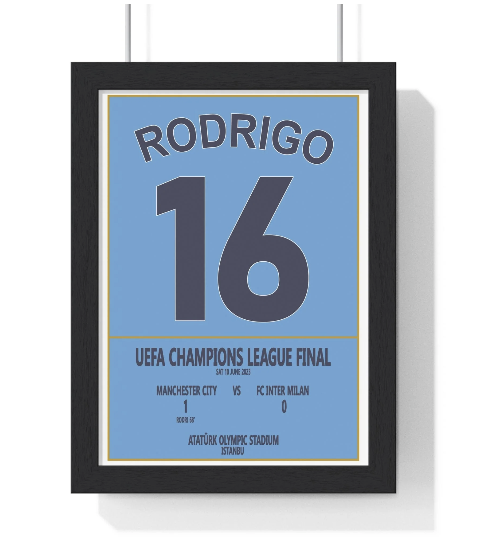 Manchester City Champions League Final – Rodri Goal 2023 | A3 Framed
 £29.99 