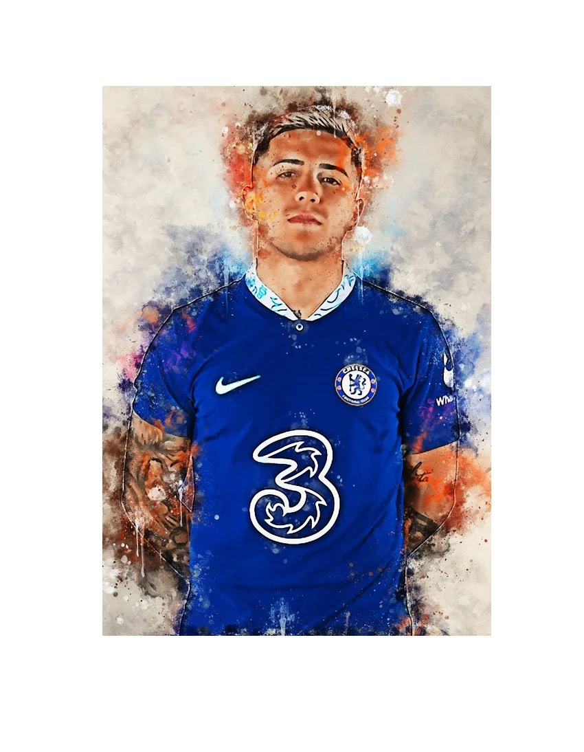 Enzo Fernández Chelsea FC Canvas Wall Art 30cm x 40cm - £57.05