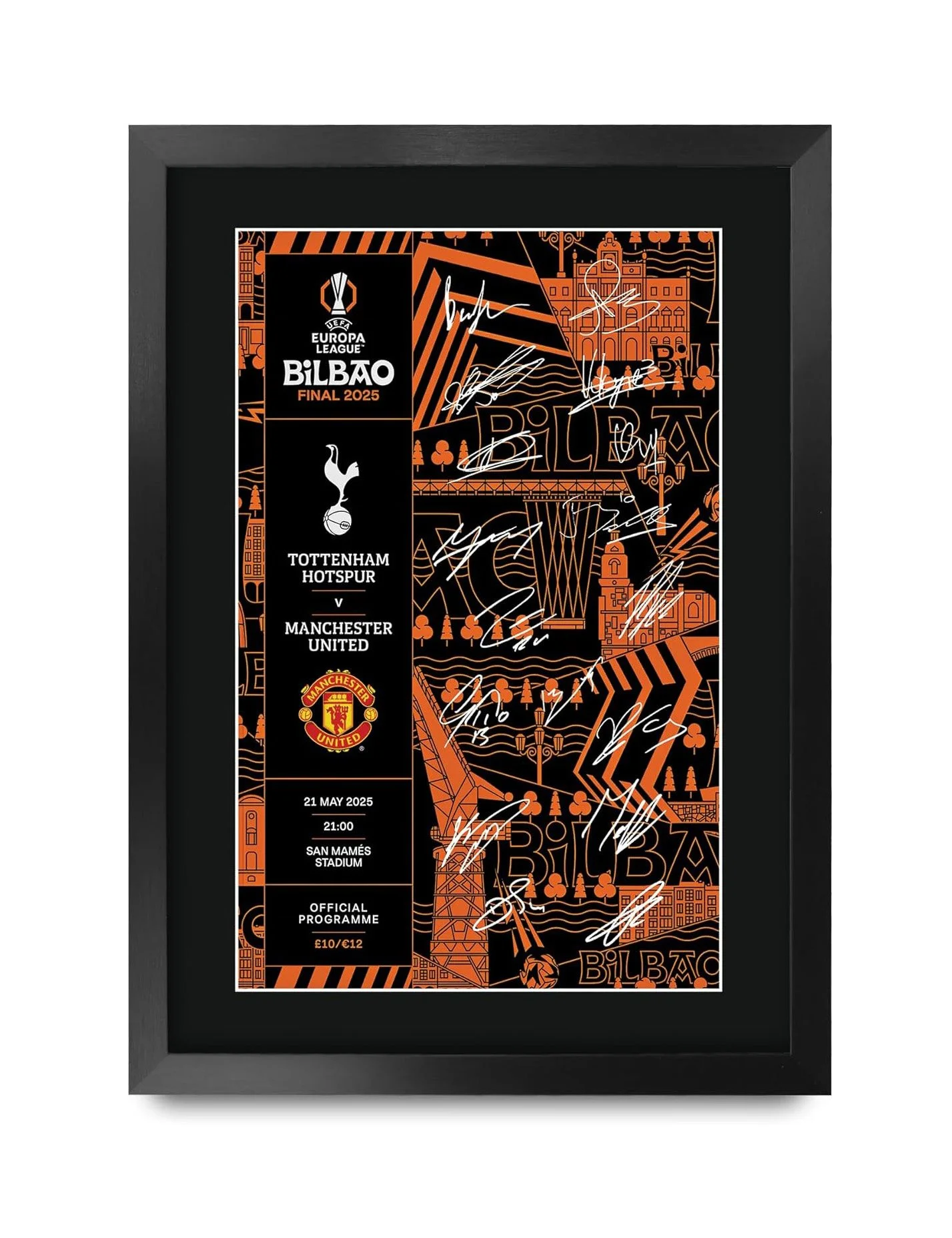Tottenham Hotspur Europa League Final 2025 Programme | Printed Signed Autograph Picture | A3 Framed - £18.99