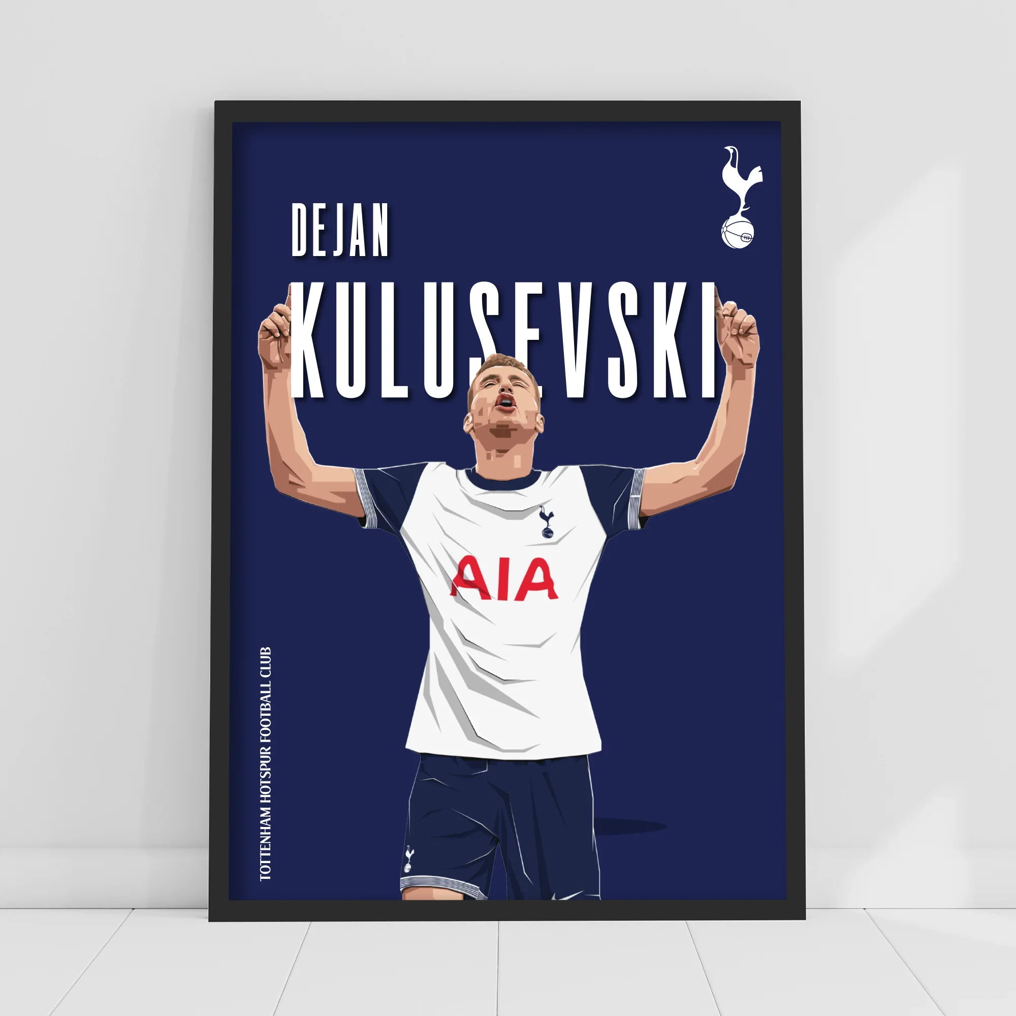 Tottenham Hotspur FC | Kulusevski Illustration 24-25 Poster Wall Art | A3 Framed Art Print - £24.99
