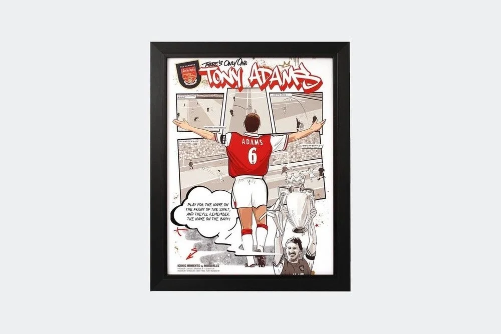 Arsenal Tony Adams Framed Comic Strip £50